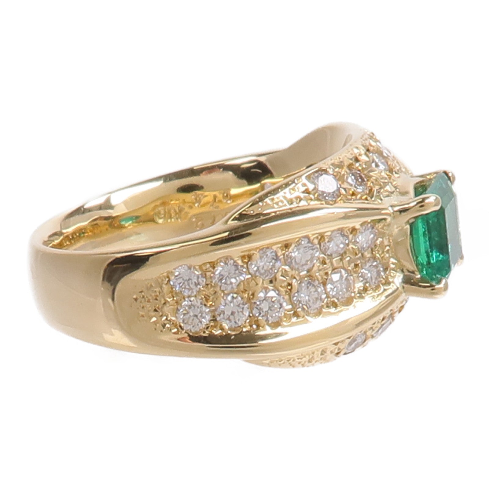 JEWELRY 18K黃金Emerald Diamond Ring綠寶石/鑽石戒指