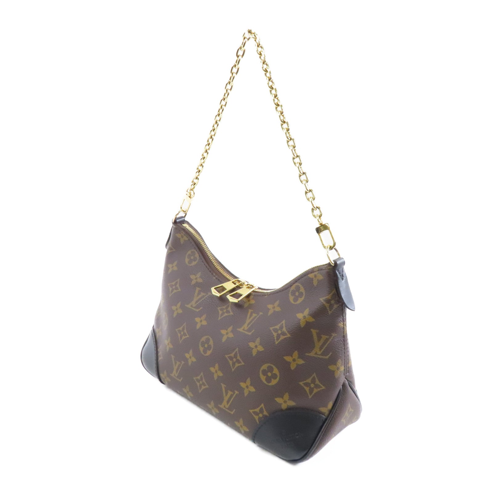 LOUIS VUITTON Monogram Boulogne金扣手挽肩背兩用袋棕色
