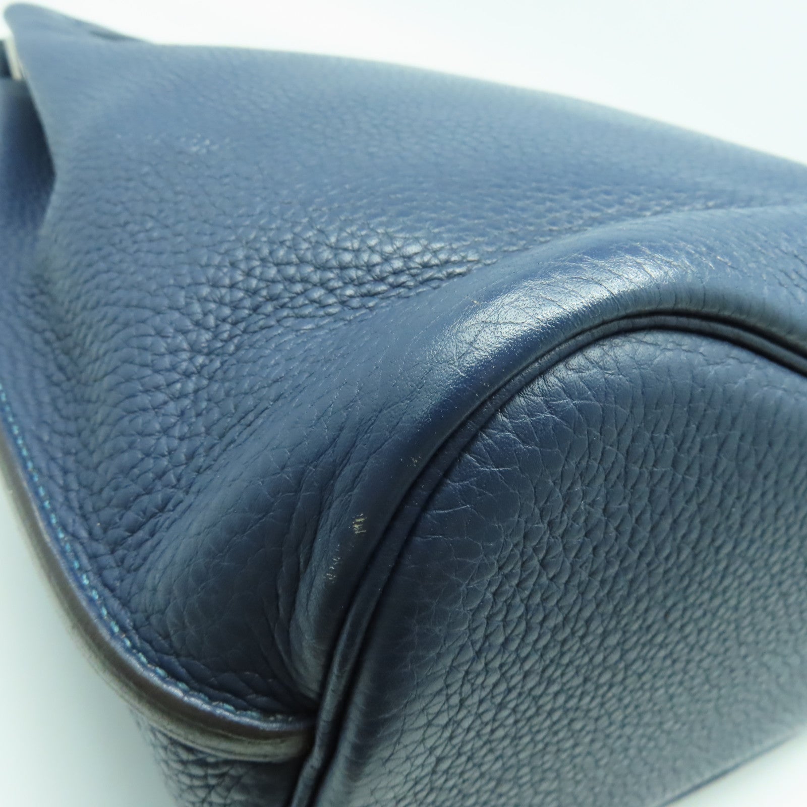 HERMES 【激減優惠】Clemence皮革So Kelly 26銀扣肩背袋伊玆密爾藍色