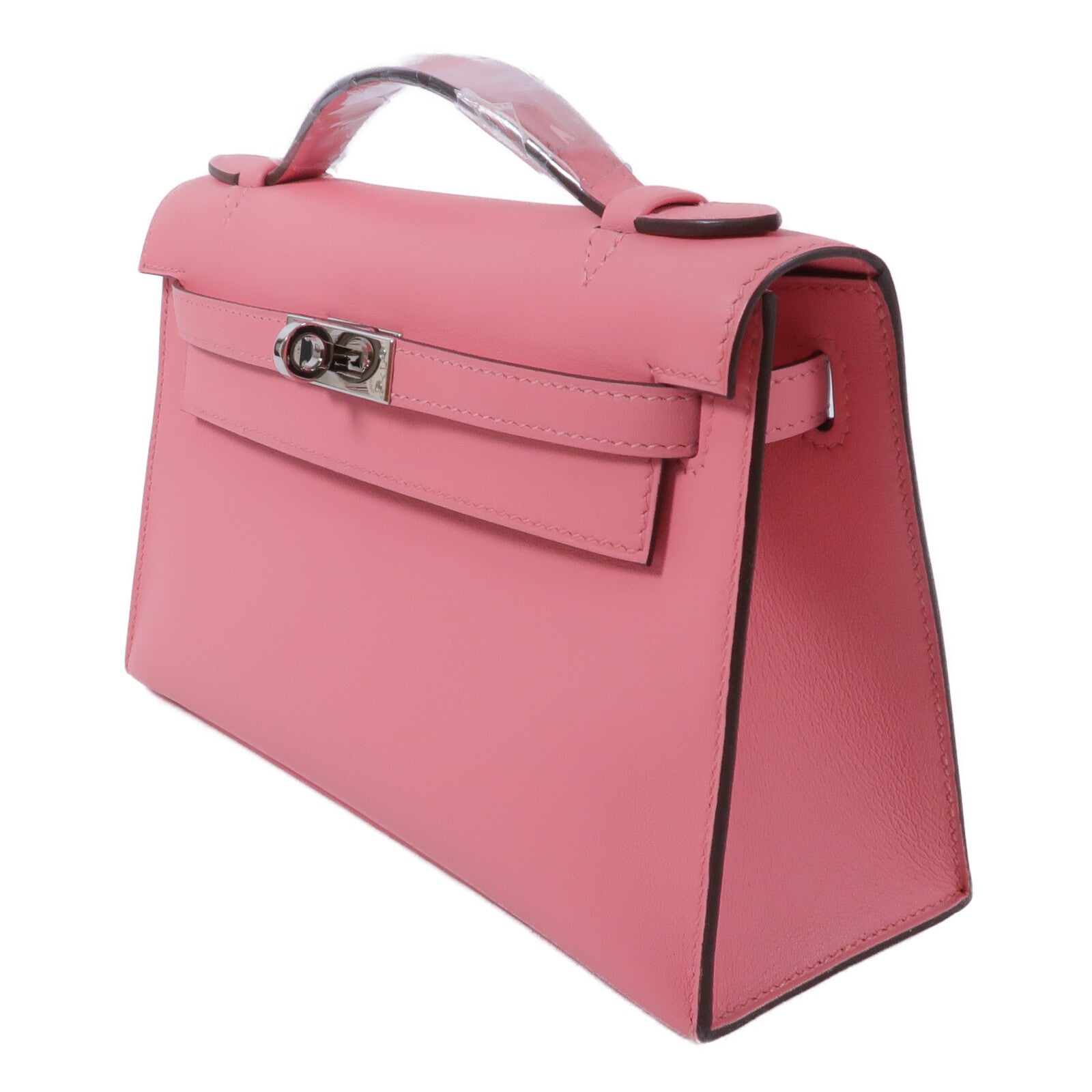 HERMES Swift皮革Kelly Pochette手挽袋Rose Azalee