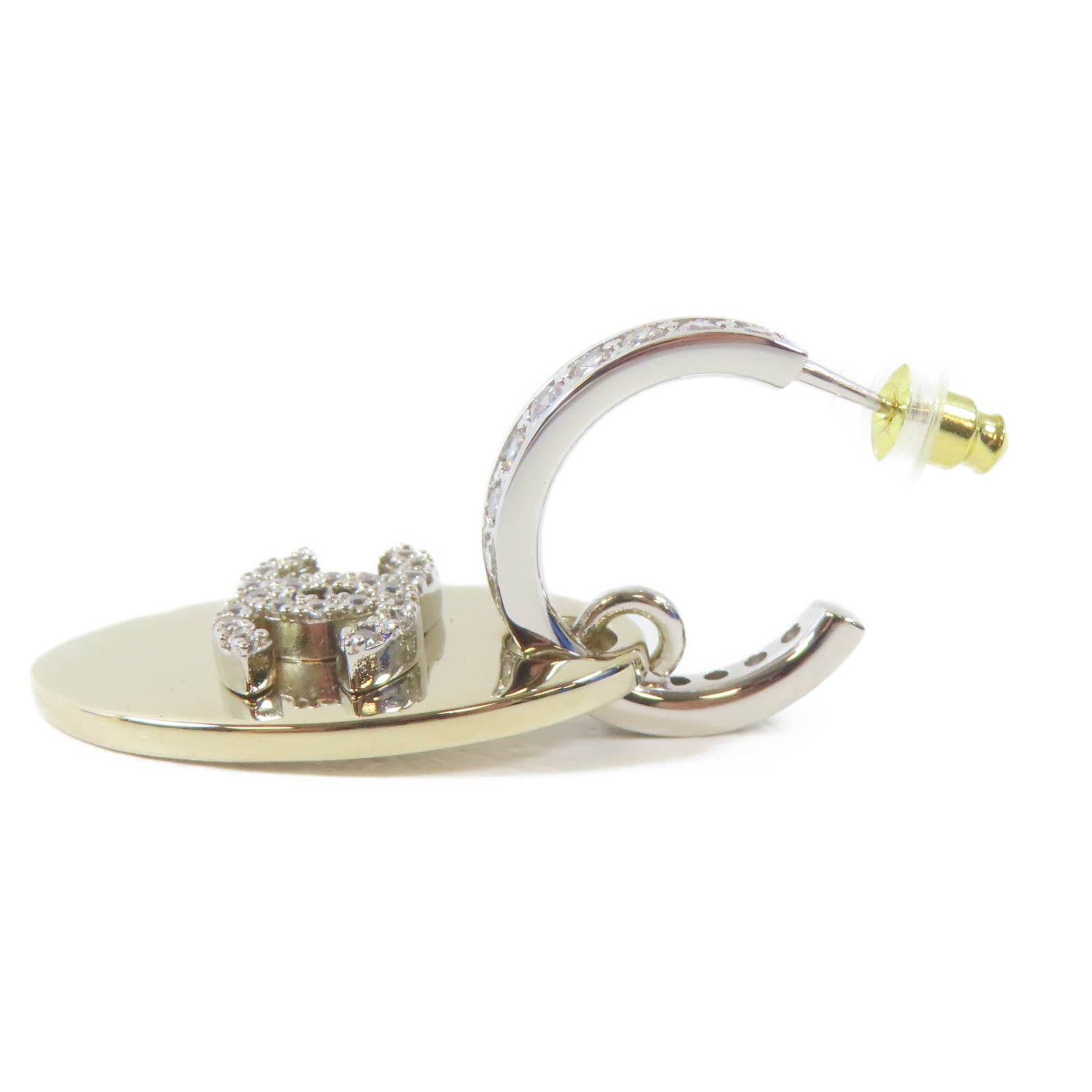 CHANEL 【激減優惠】金屬/水晶Pierced Earrings耳環銀色/金色