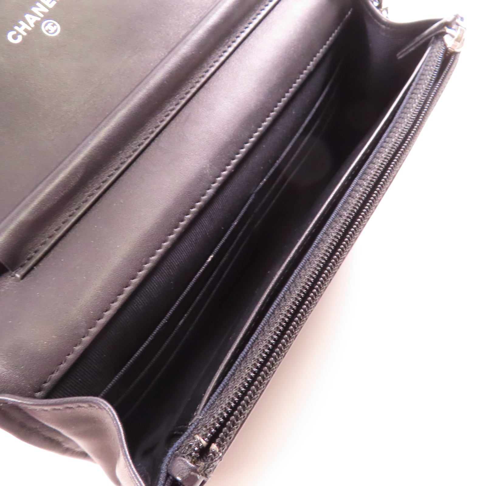 CHANEL 漆皮皮革Wallet On Chain銀扣鏈帶肩背袋