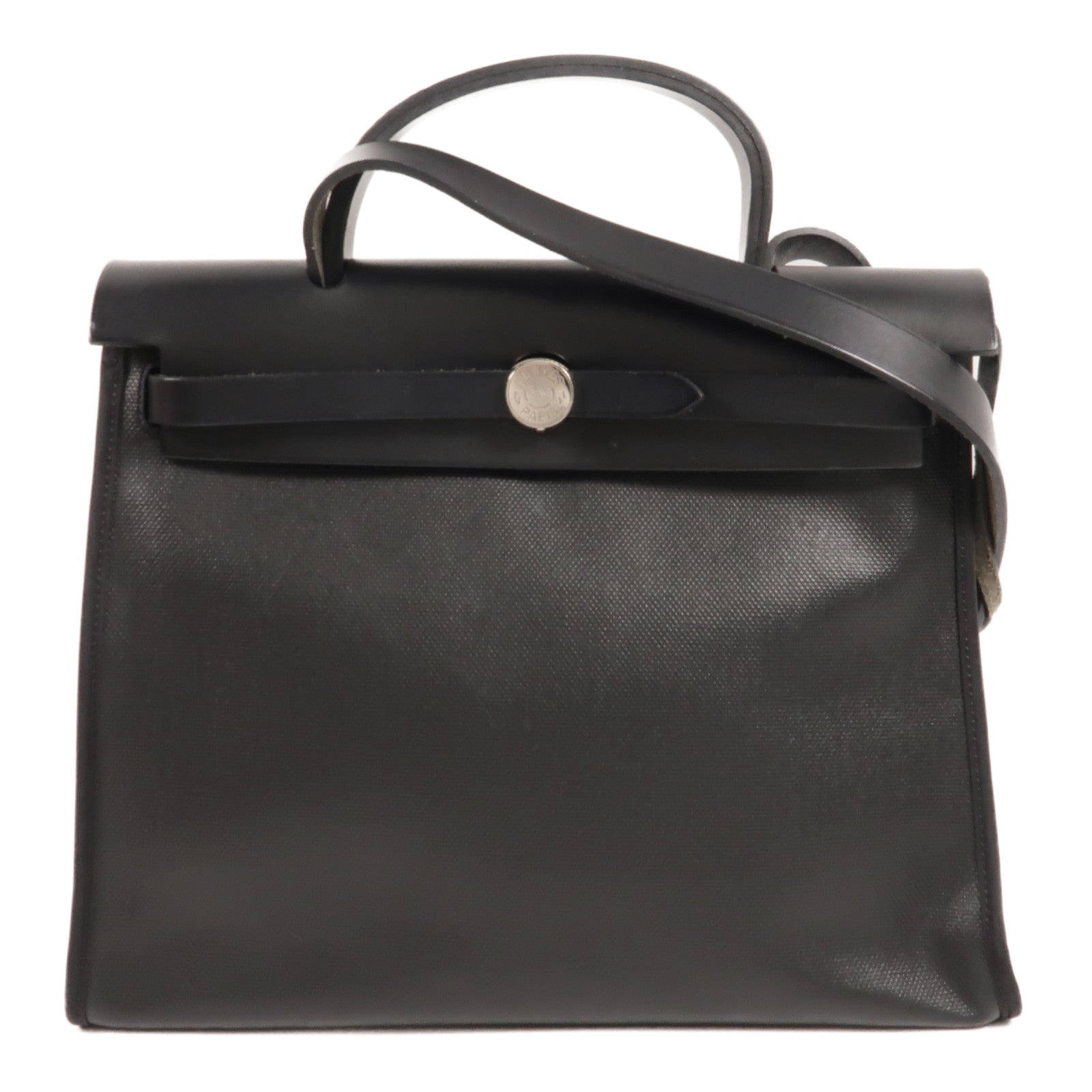 HERMES Toile H Berline Herbag PM手挽肩背兩用袋Noir