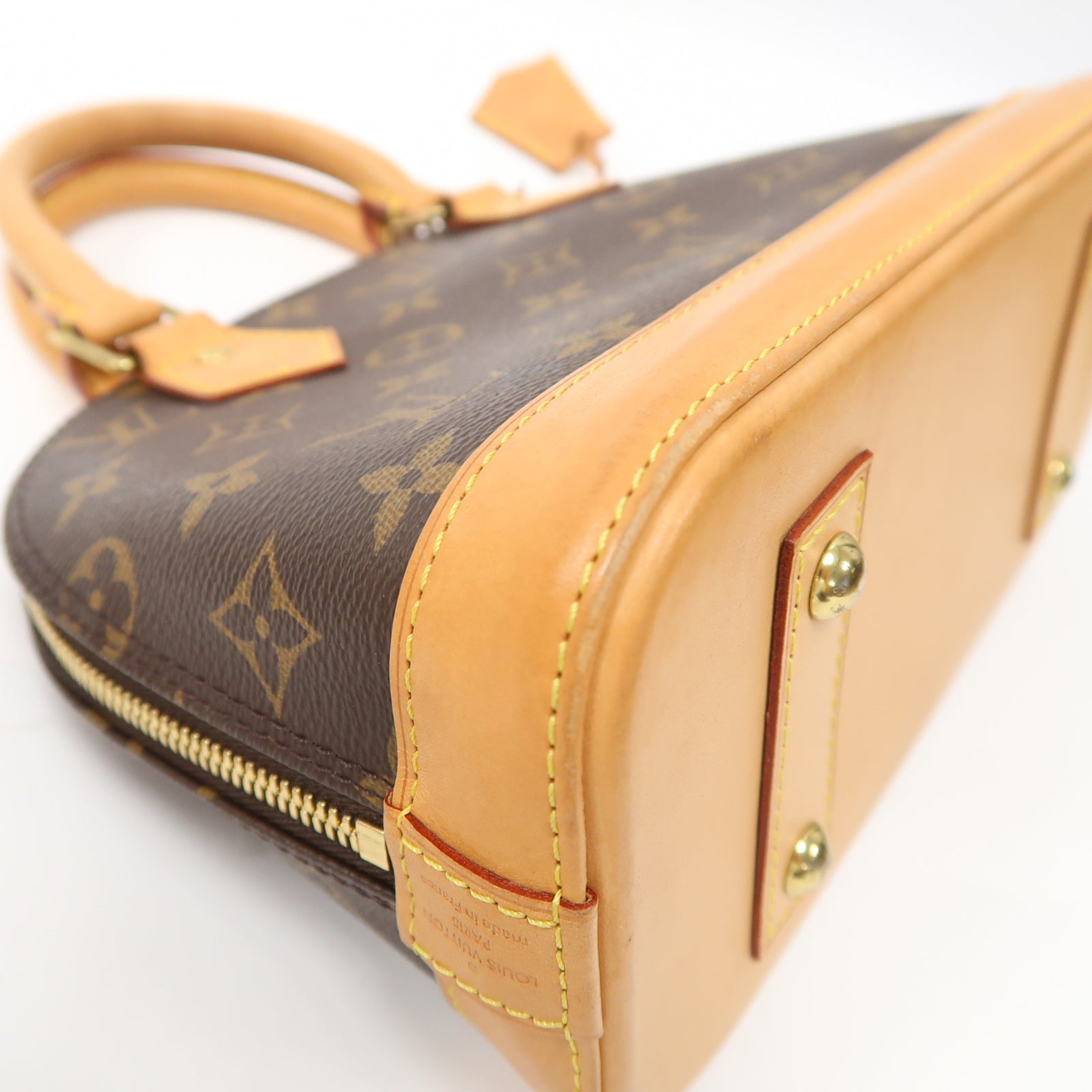 LOUIS VUITTON Monogram Alma BB金扣手挽肩背兩用袋啡色