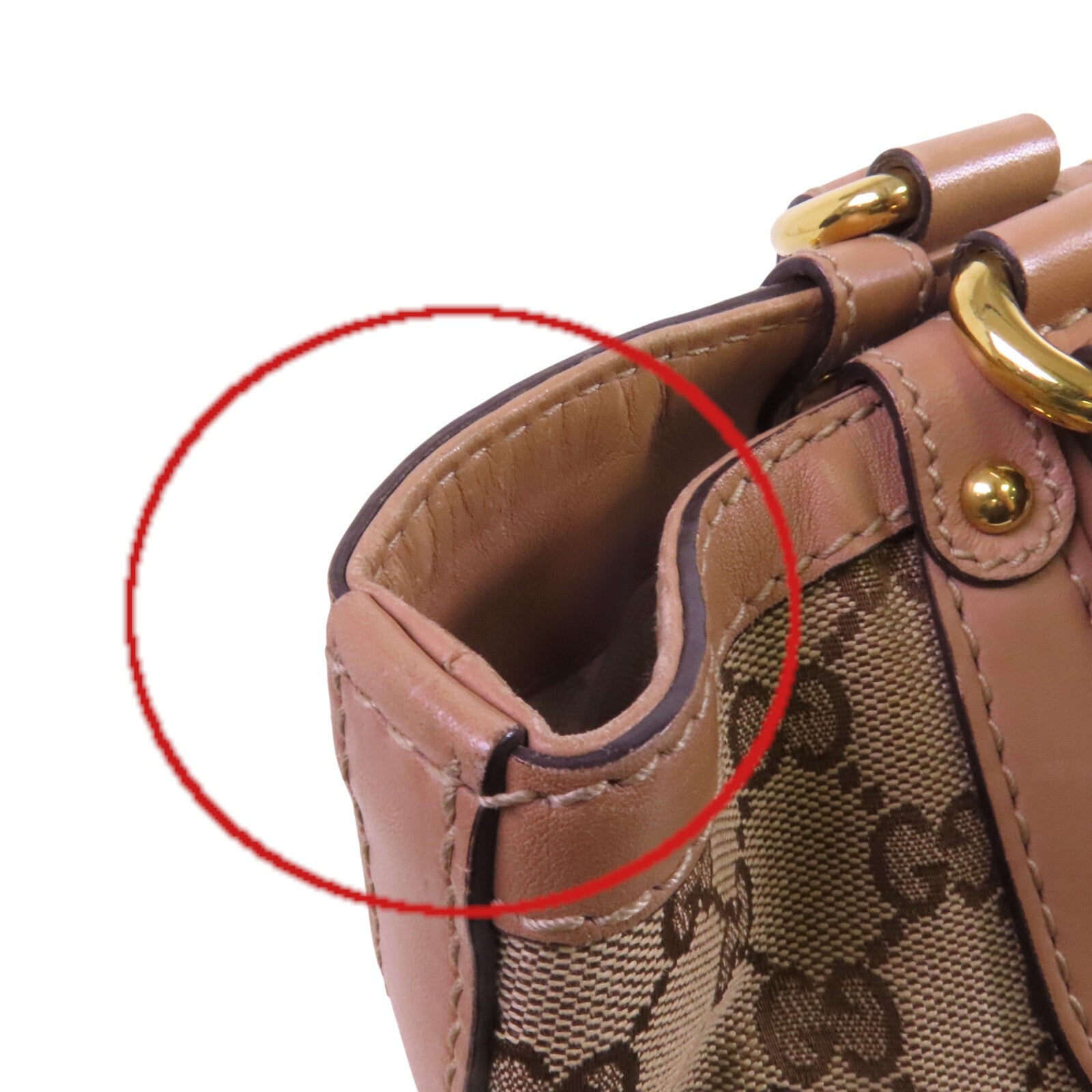 GUCCI GG帆布 Scarlett Stud Interlocking G Tote金扣肩背袋