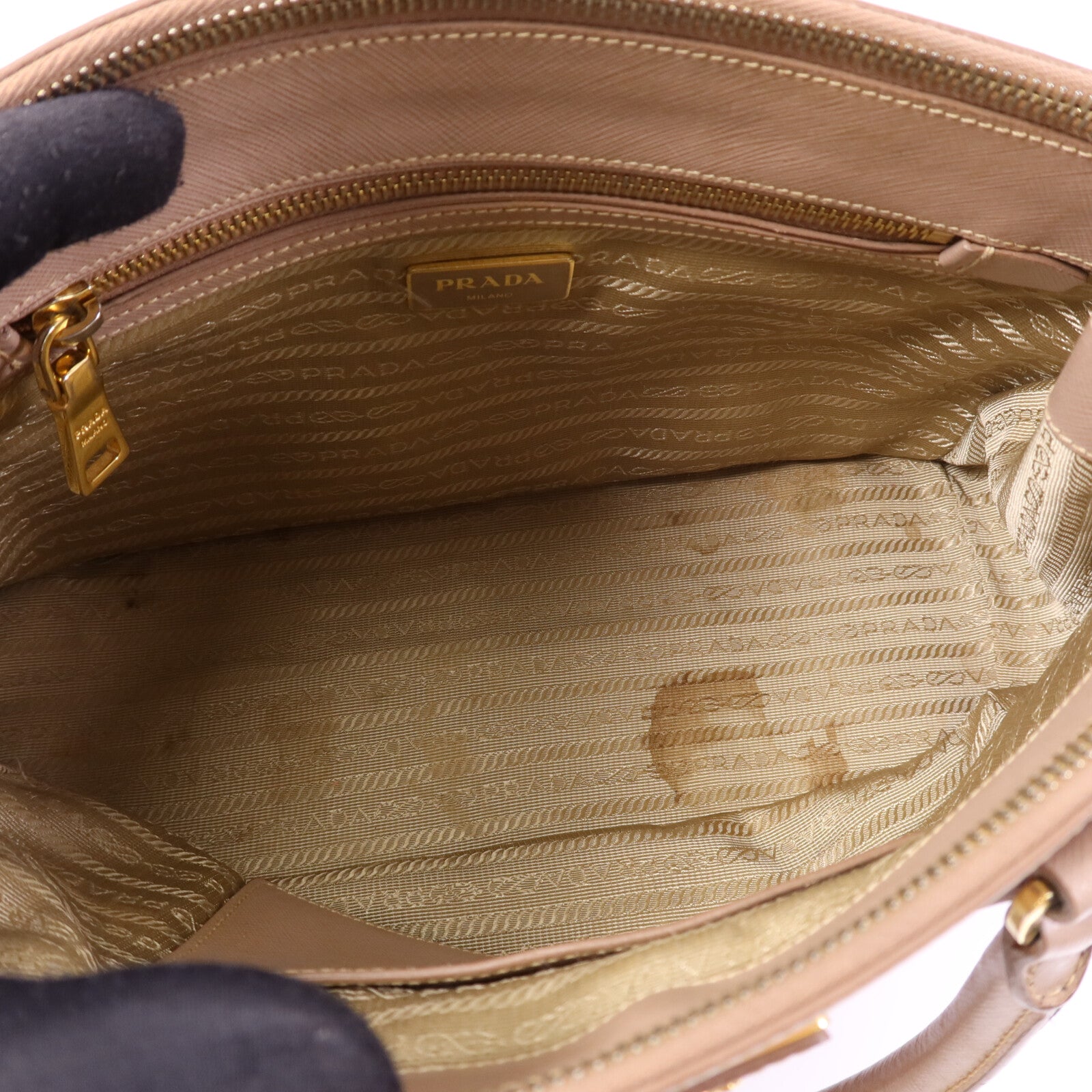 PRADA Saffiano皮革Galleria金扣手挽肩背兩用袋