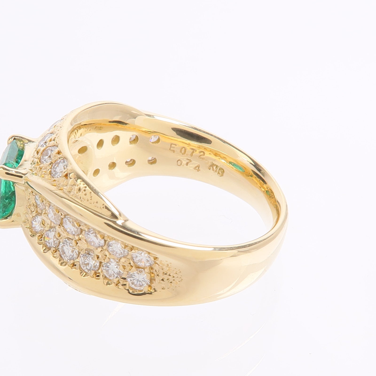 JEWELRY 18K黃金Emerald Diamond Ring綠寶石/鑽石戒指