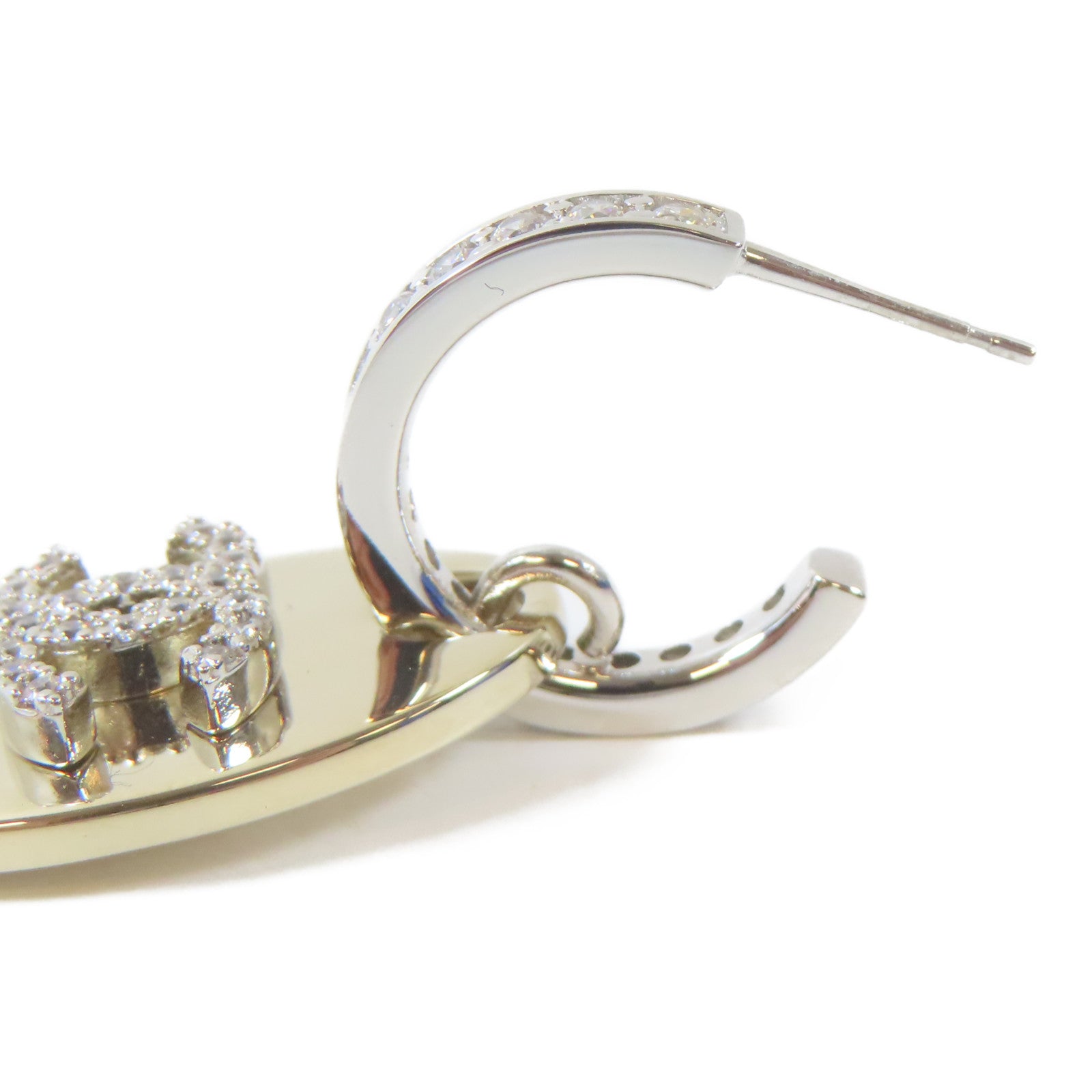 CHANEL 【激減優惠】金屬/水晶Pierced Earrings耳環銀色/金色