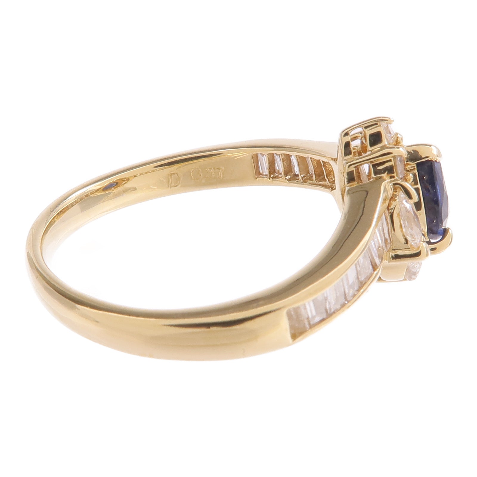 JEWELRY 18K黃金Sapphire Diamond Ring藍寶石/鑽石戒指US#6.25
