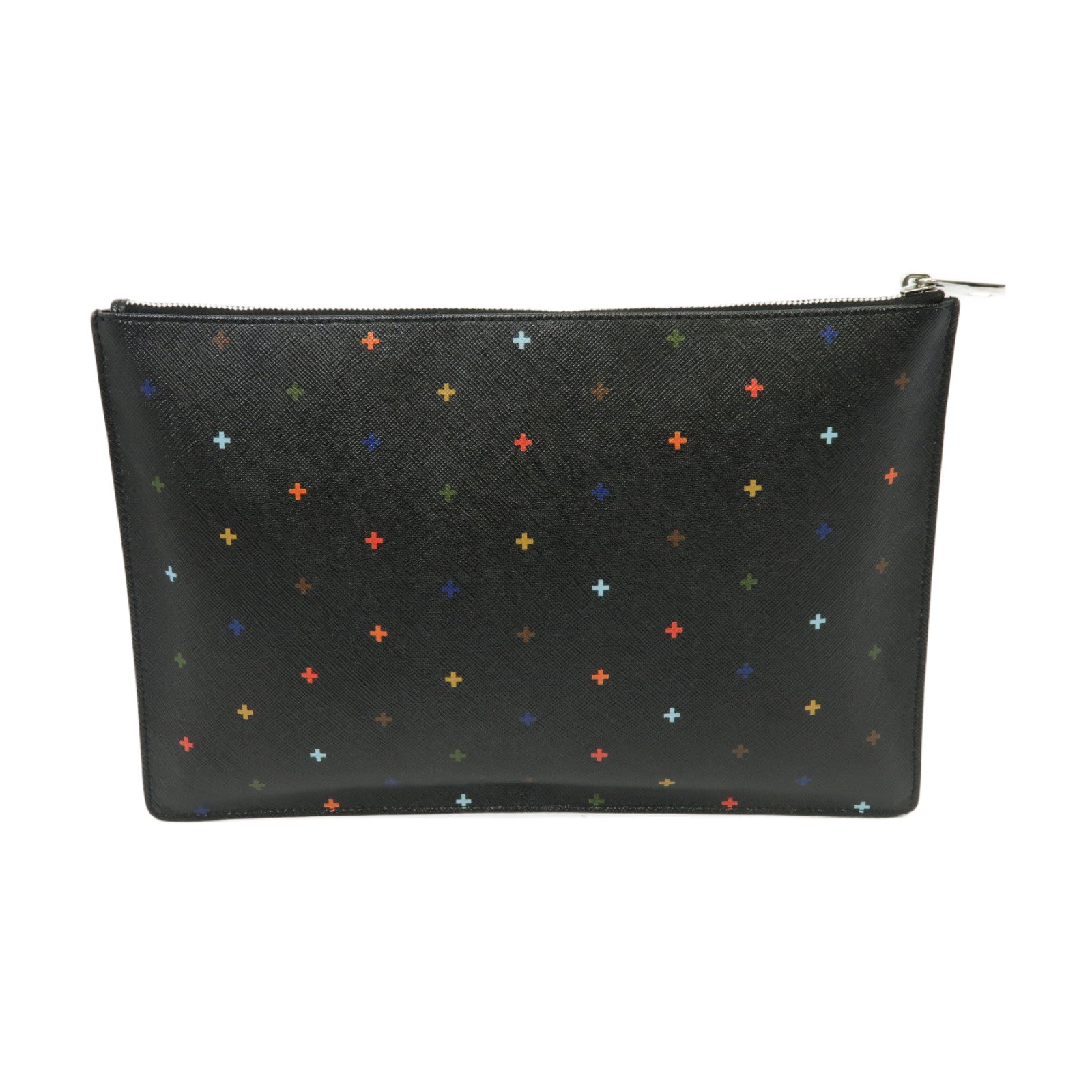 GIVENCHY 牛皮皮革Clutch銀扣手拿包黑色