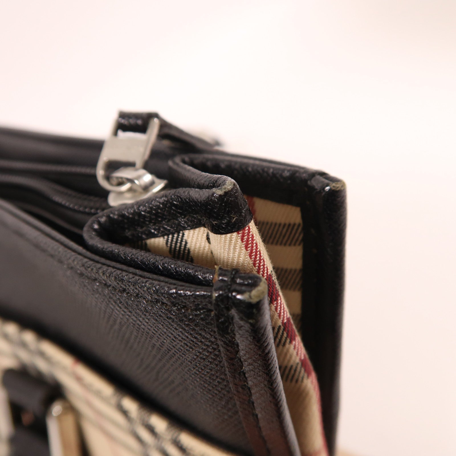 BURBERRY 塗層帆布Tote Bag銀扣手挽袋米色/黑色
