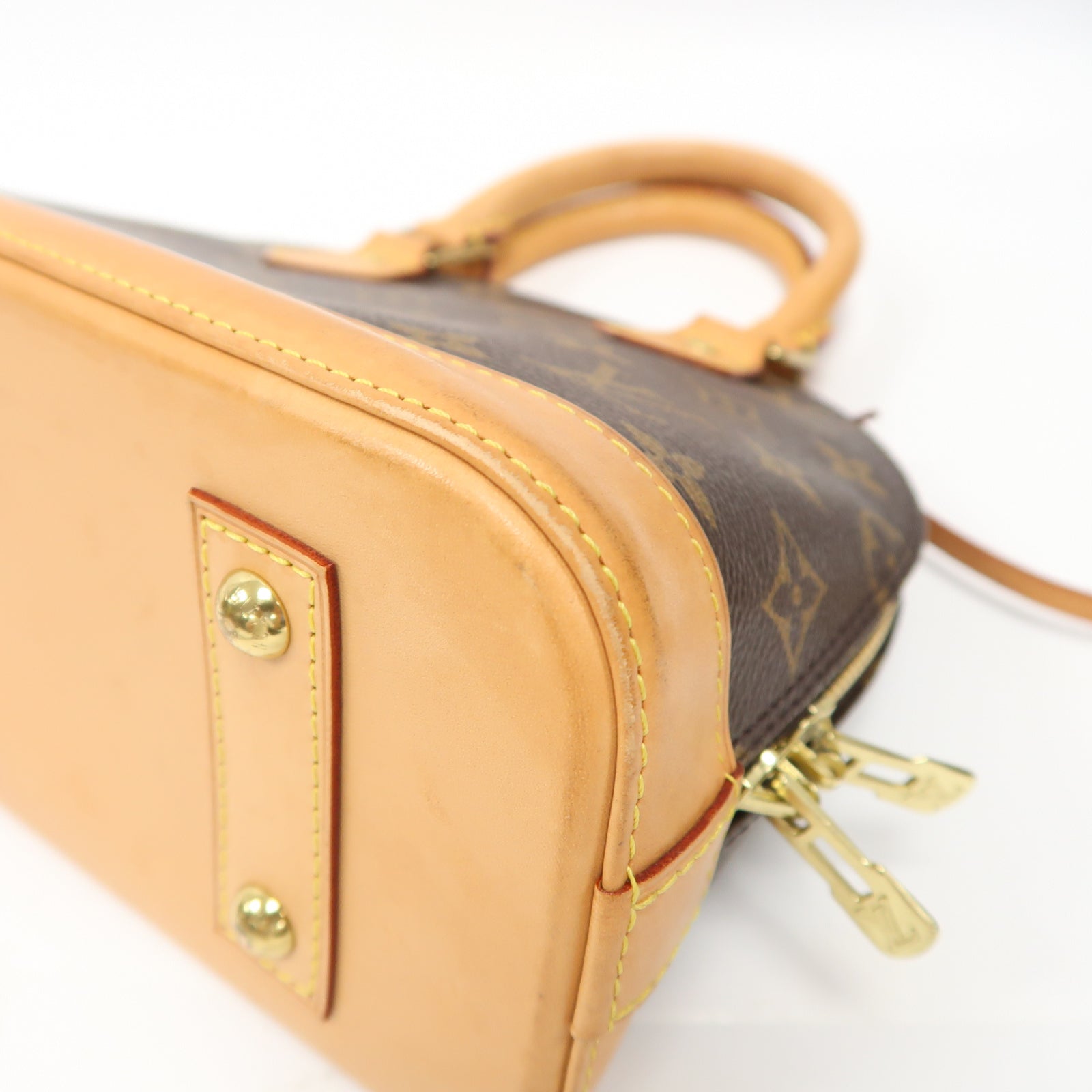 LOUIS VUITTON Monogram Alma BB金扣手挽肩背兩用袋啡色