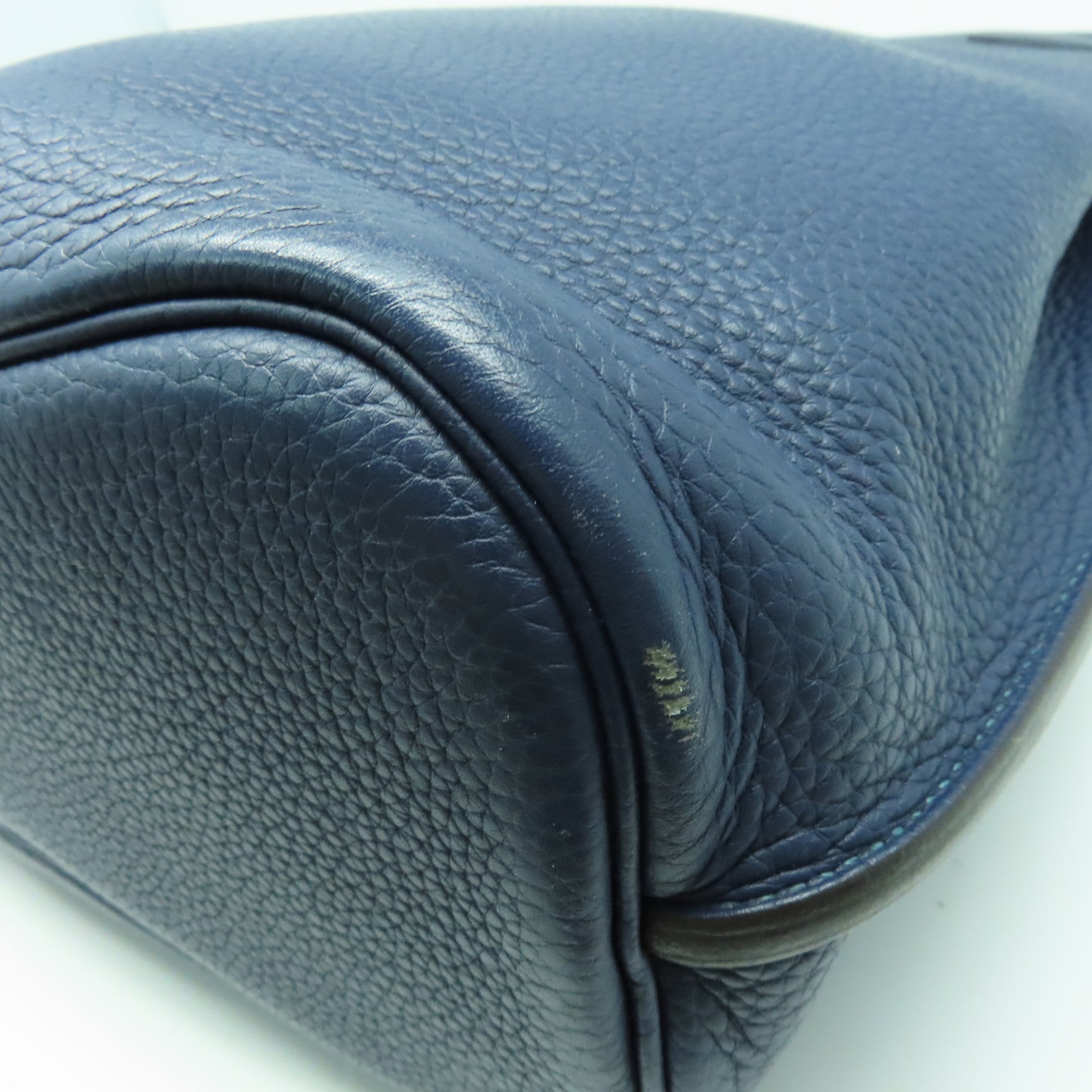 HERMES 【激減優惠】Clemence皮革So Kelly 26銀扣肩背袋伊玆密爾藍色