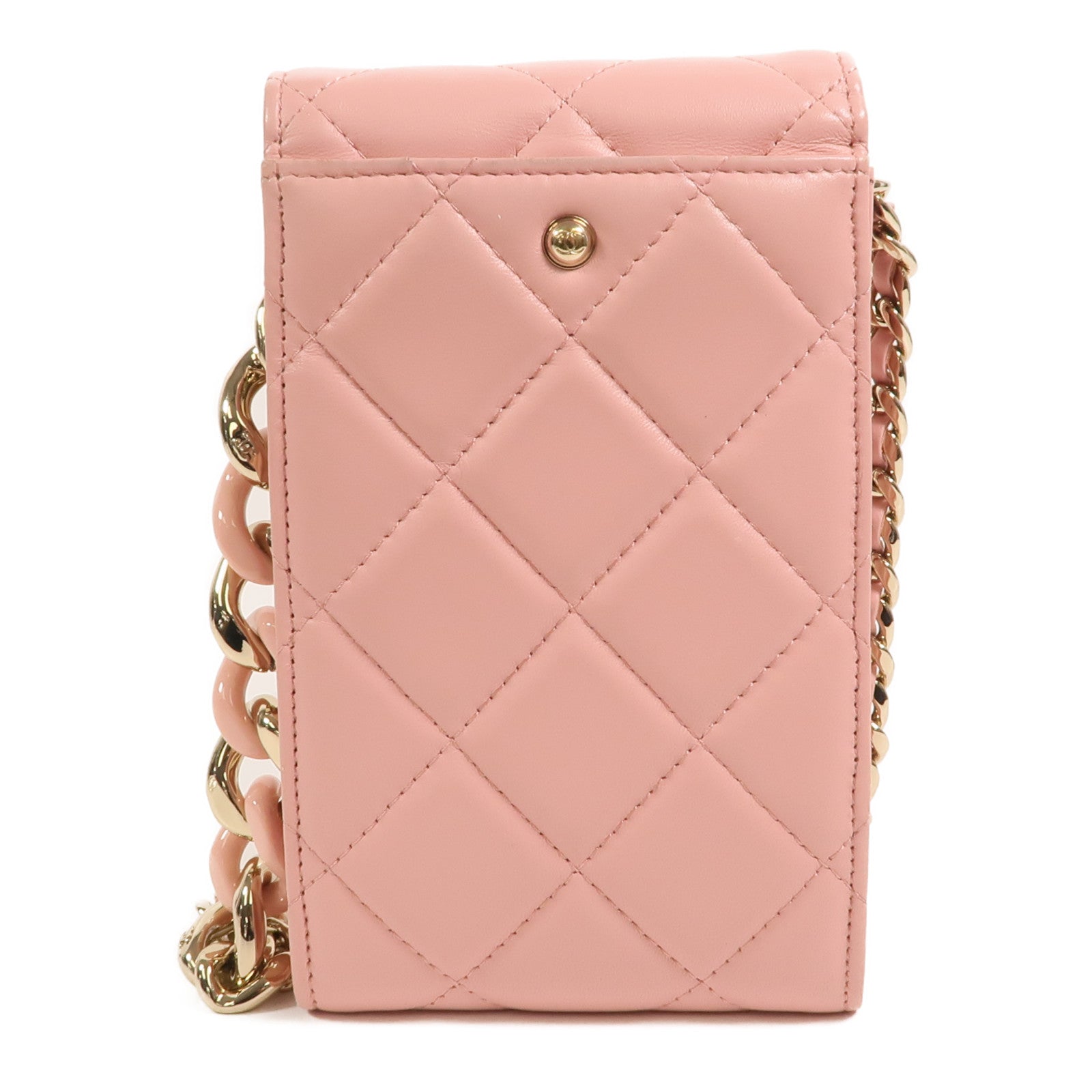 CHANEL 羊皮皮革Phone Bag鏈帶肩背袋