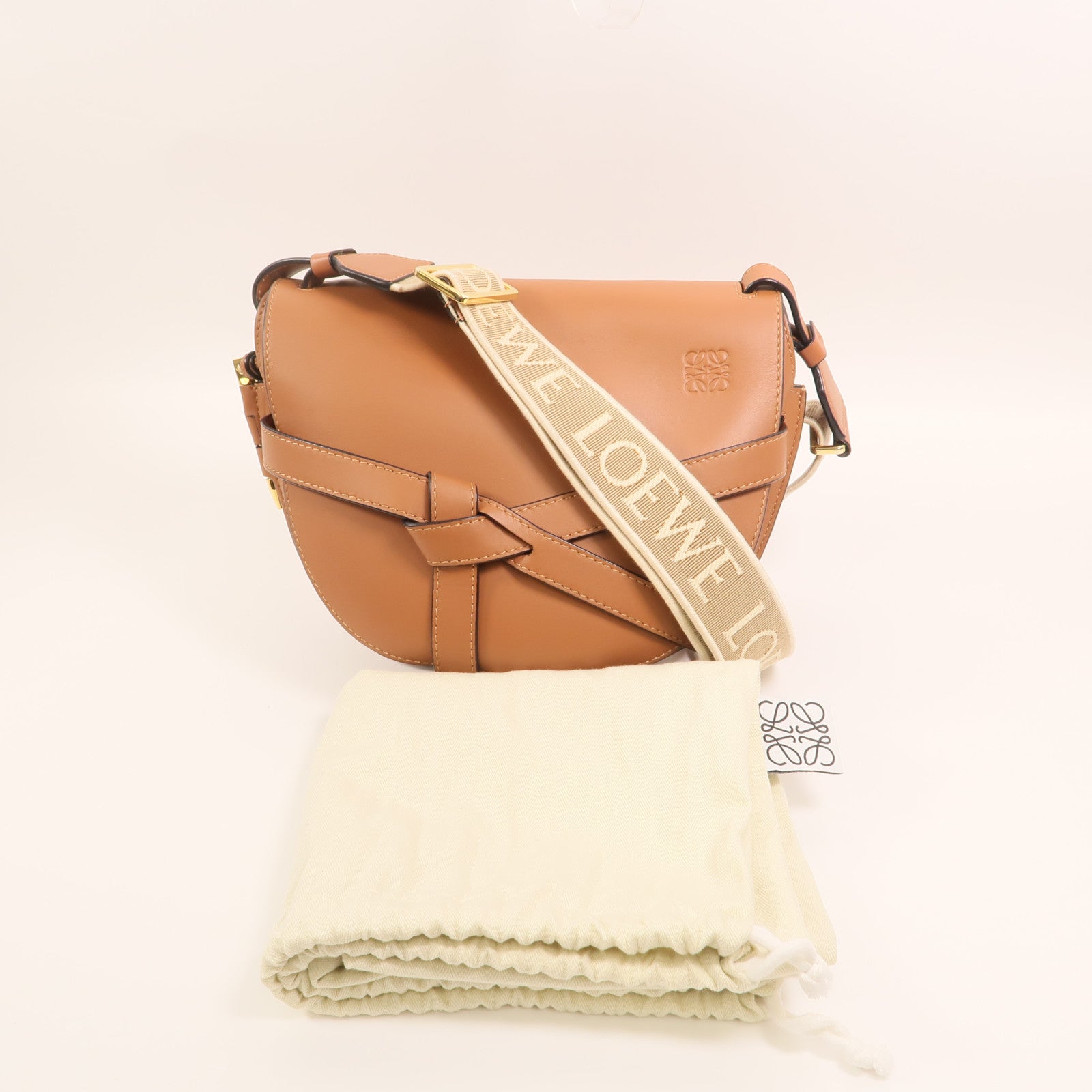 LOEWE 牛皮皮革Small Gate金扣肩背袋