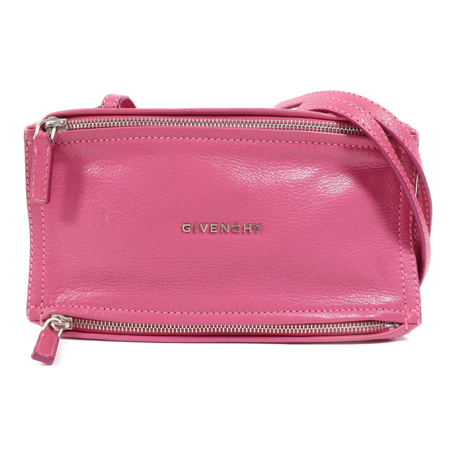 GIVENCHY 牛皮皮革Pandora Mini銀扣肩背袋