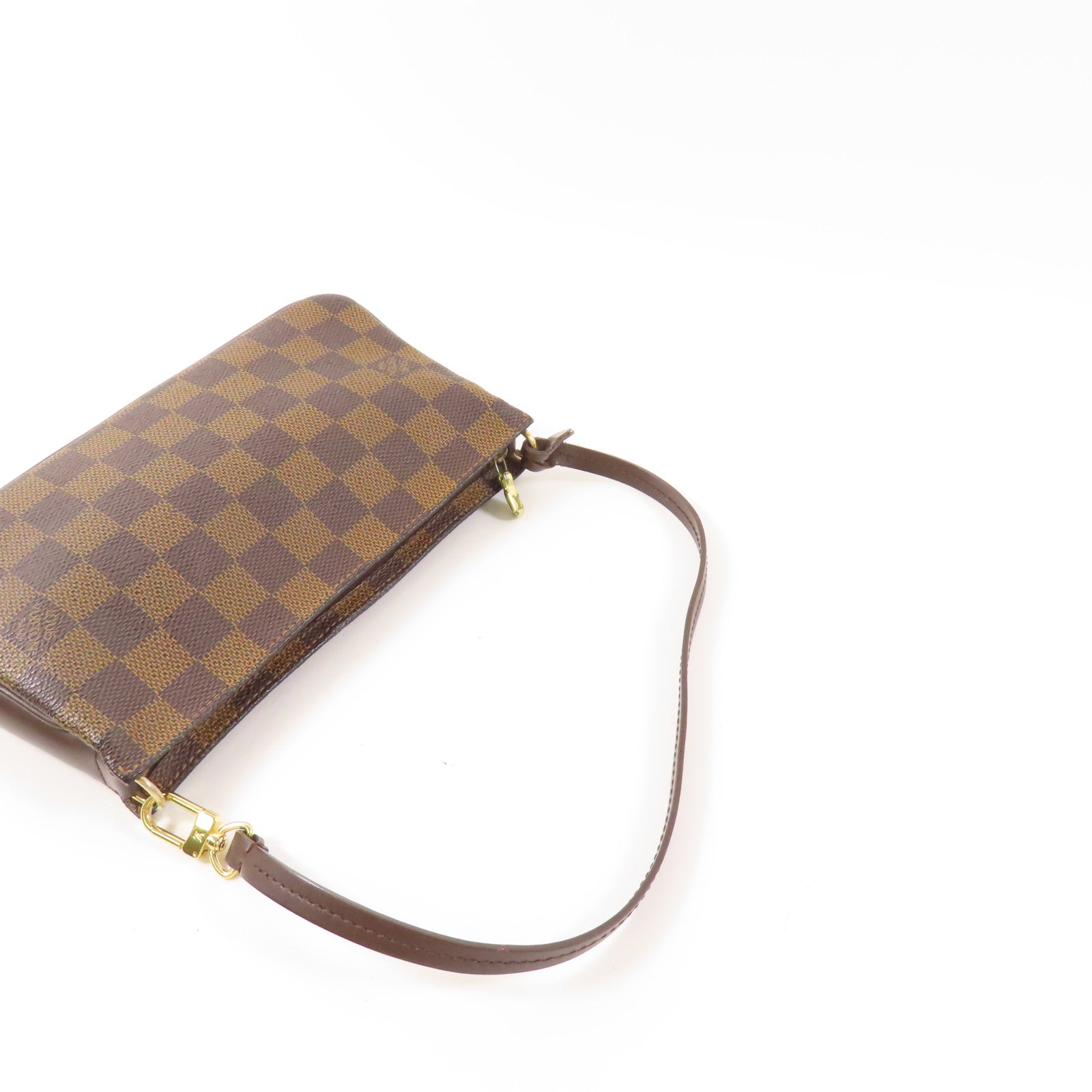 LOUIS VUITTON Damier Pochette Accessoires金扣手挽袋