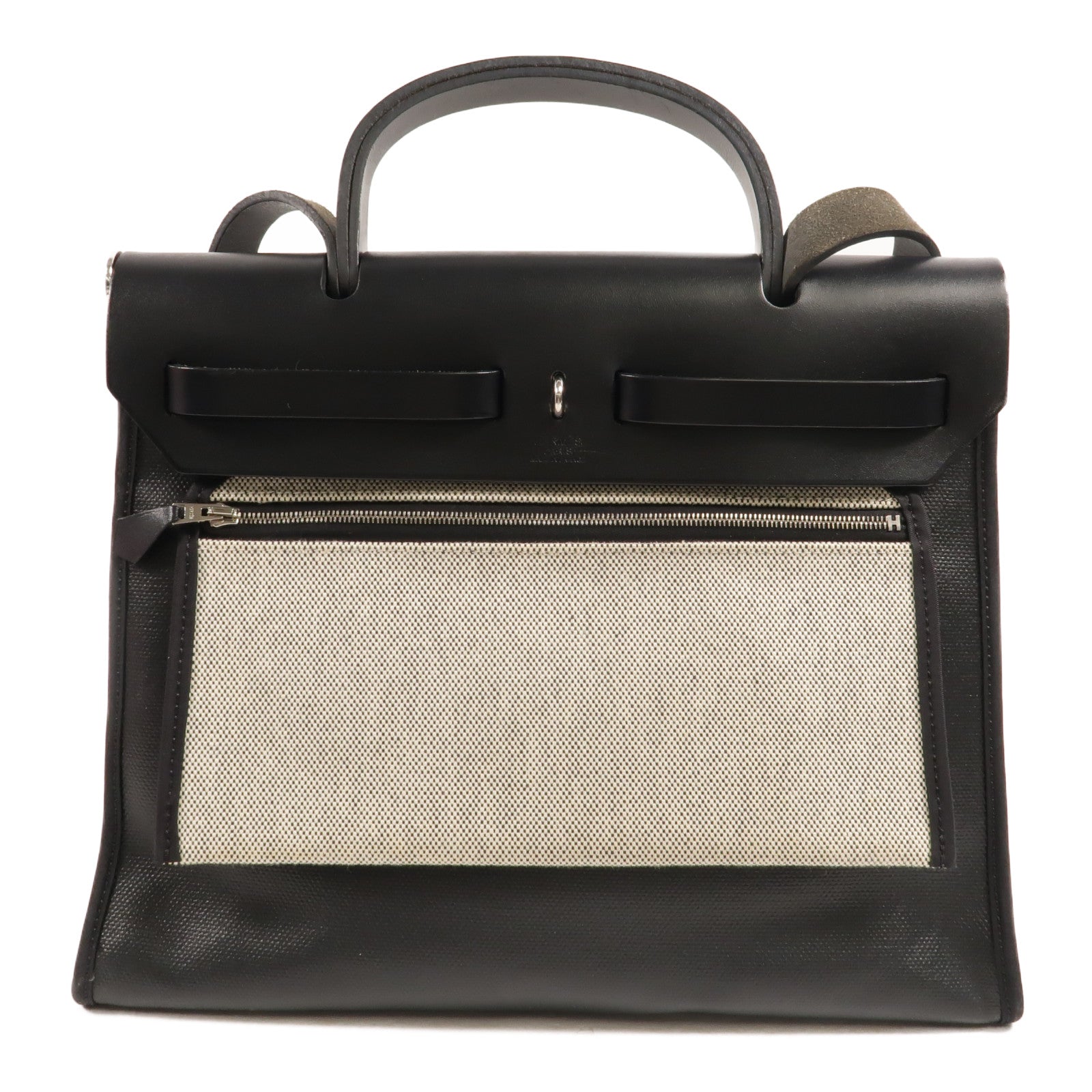 HERMES Toile H Berline Herbag PM手挽肩背兩用袋Noir