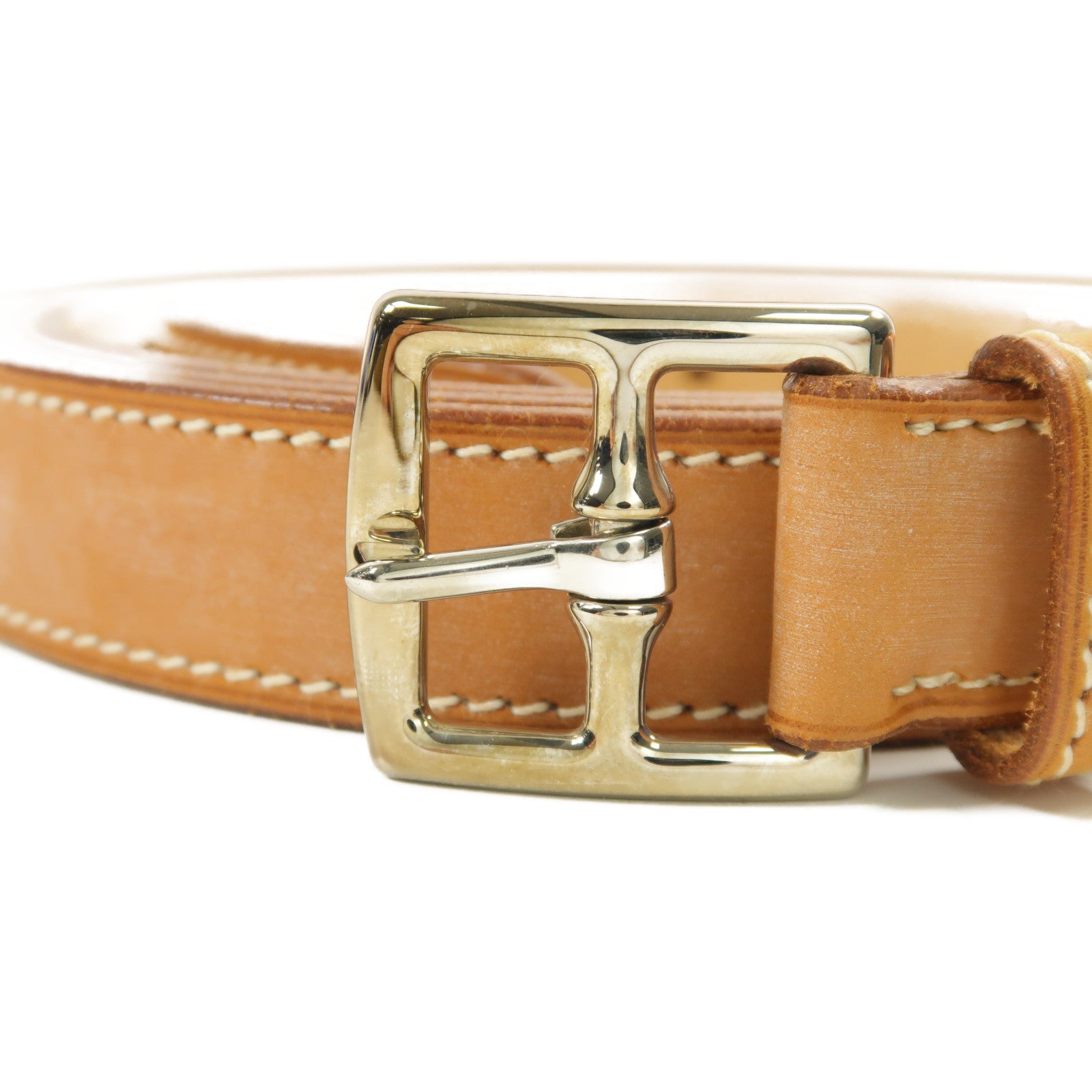 HERMES 【激減優惠】牛皮皮革Belt銀扣皮帶