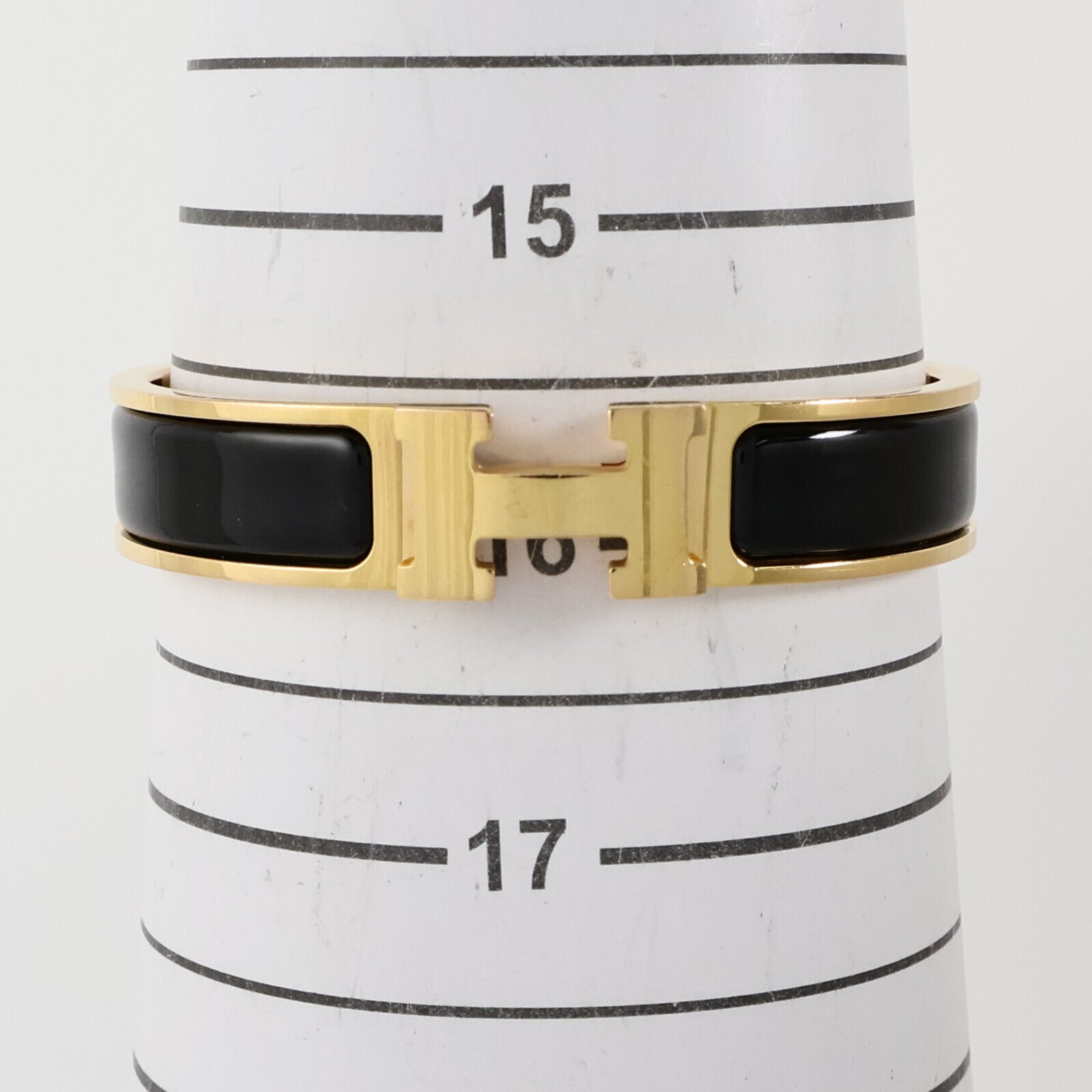 HERMES 金屬/琺瑯Clic H Bracelet金扣手鏈Black