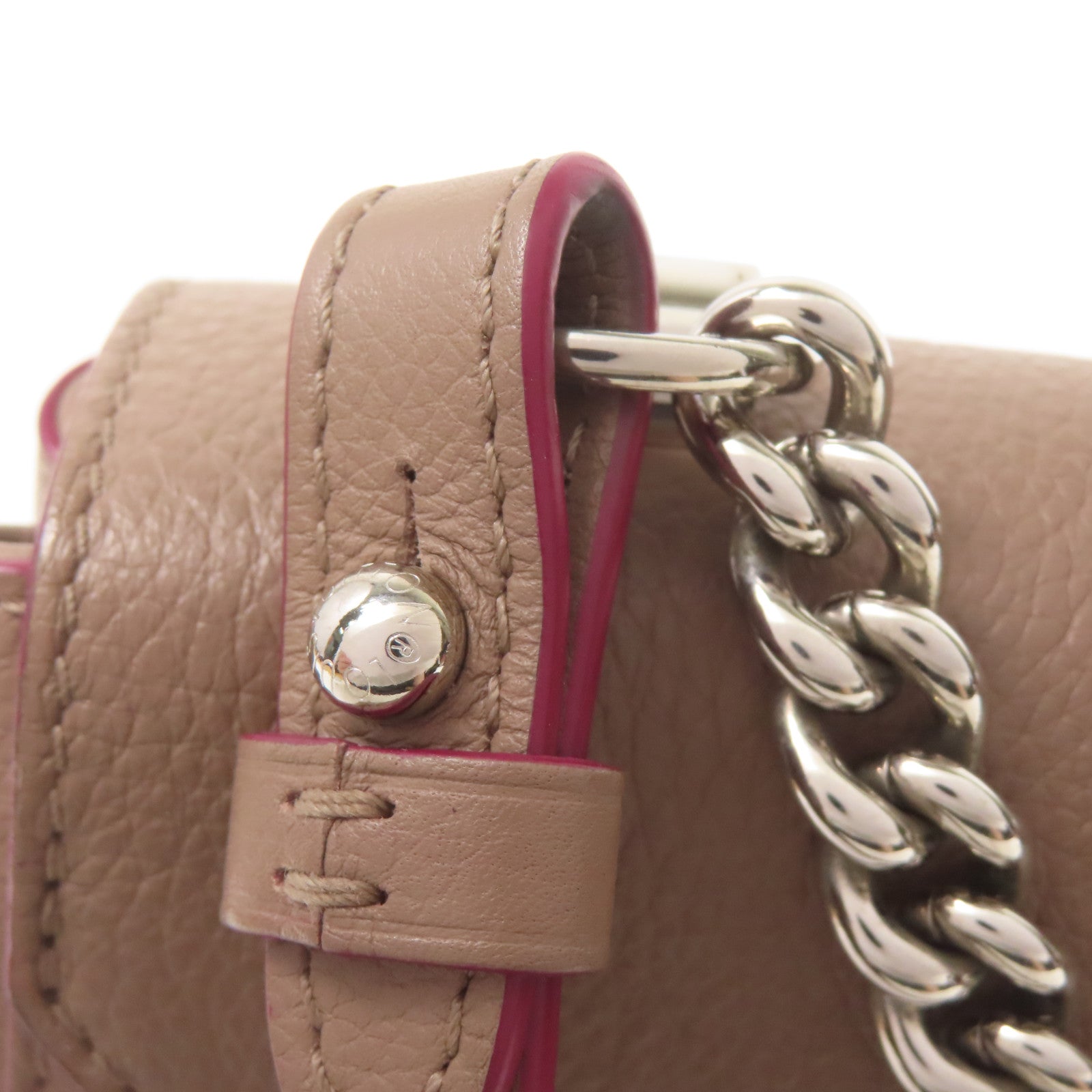 LOUIS VUITTON 牛皮皮革Lock Me II BB銀扣手挽肩背兩用袋