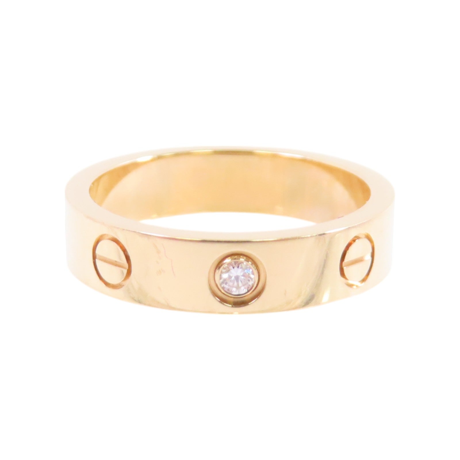 CARTIER 18K玫瑰金/鑽石1D Love Ring戒指Cartier#47/US#4