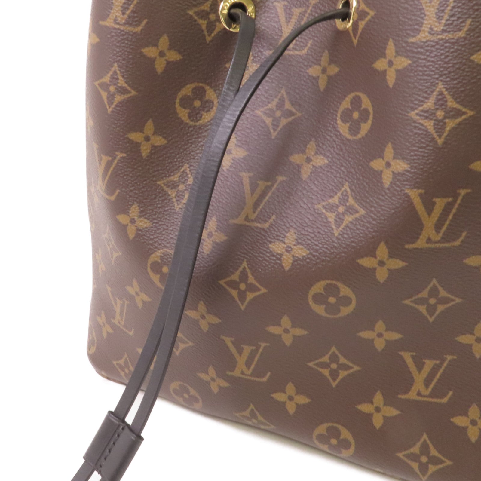 LOUIS VUITTON Monogram NeoNoe MM Shoulder Bag金扣肩背袋啡色/黑色