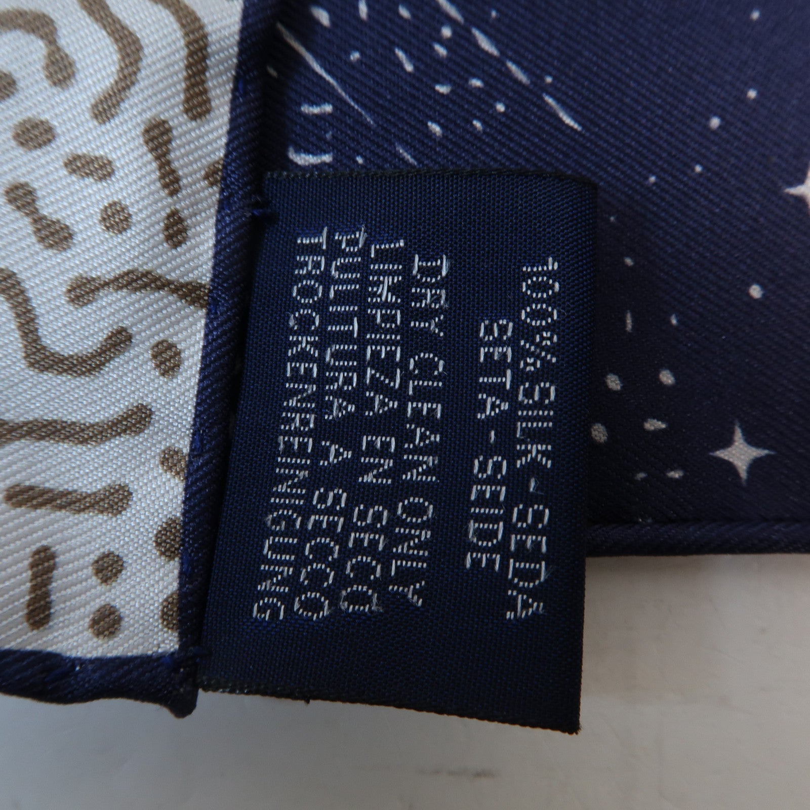 HERMES 絲質Scarf Double Print絲巾Blue/Gold