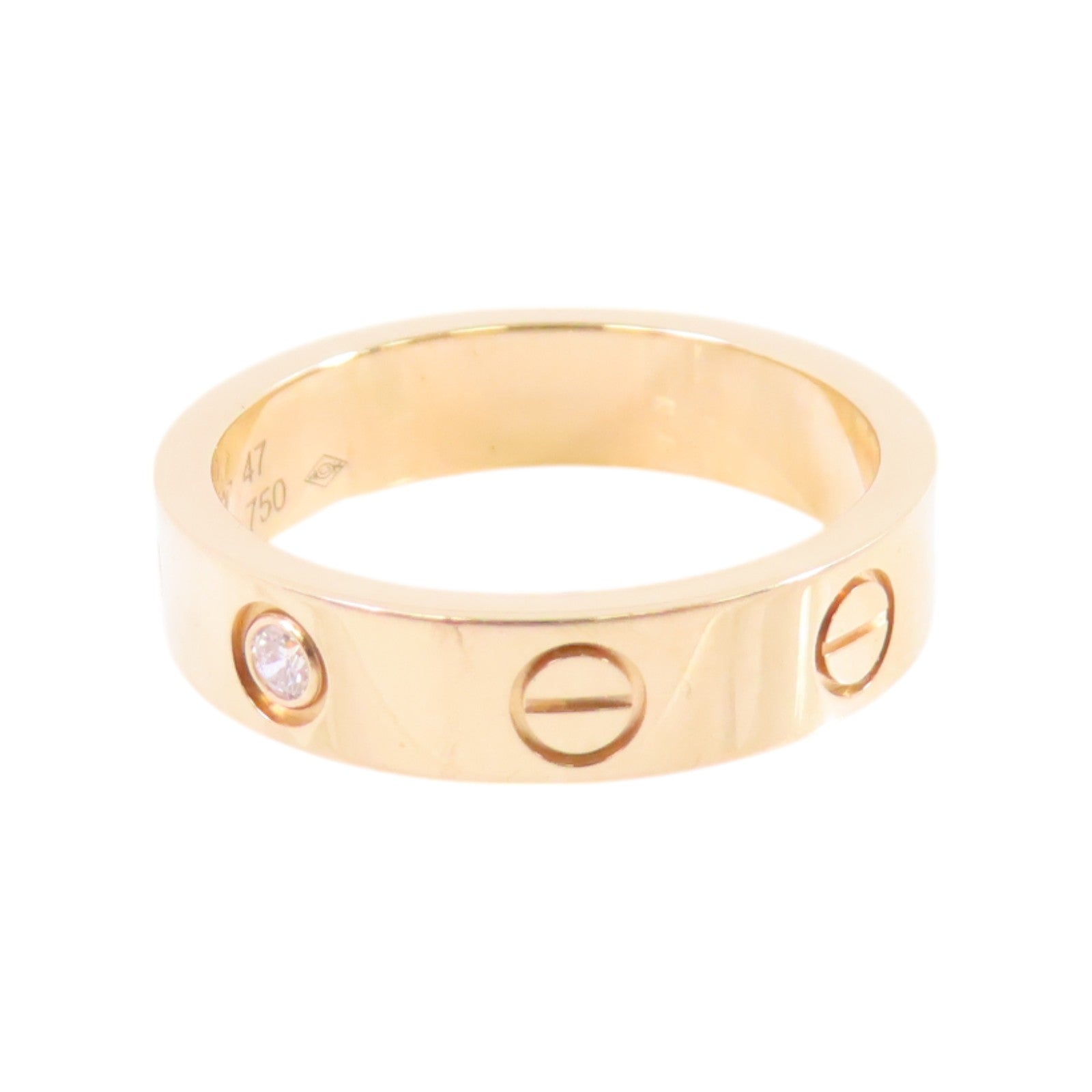 CARTIER 18K玫瑰金/鑽石1D Love Ring戒指Cartier#47/US#4