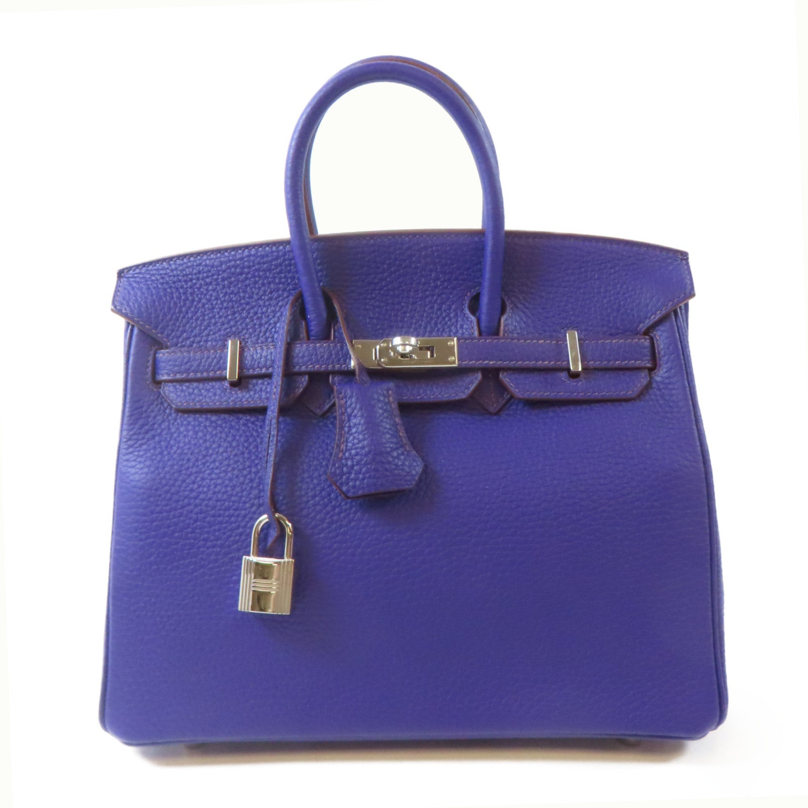 HERMES Togo皮革Birkin 25銀扣手挽袋Iris紫色