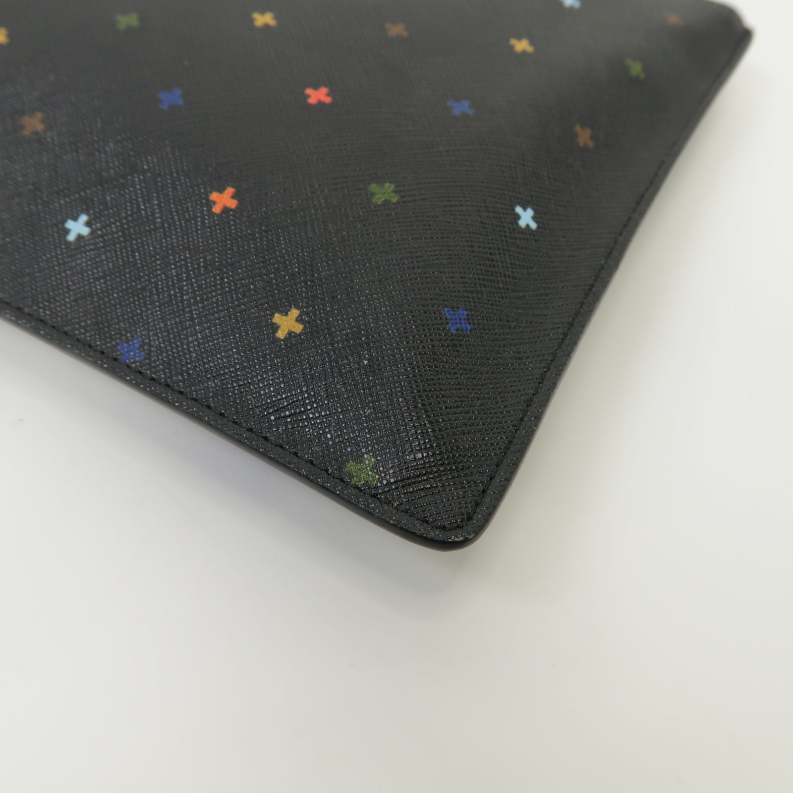 GIVENCHY 牛皮皮革Clutch銀扣手拿包黑色