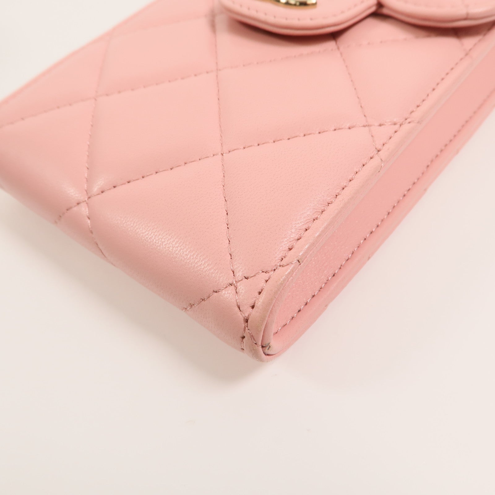 CHANEL 羊皮皮革Phone Bag鏈帶肩背袋