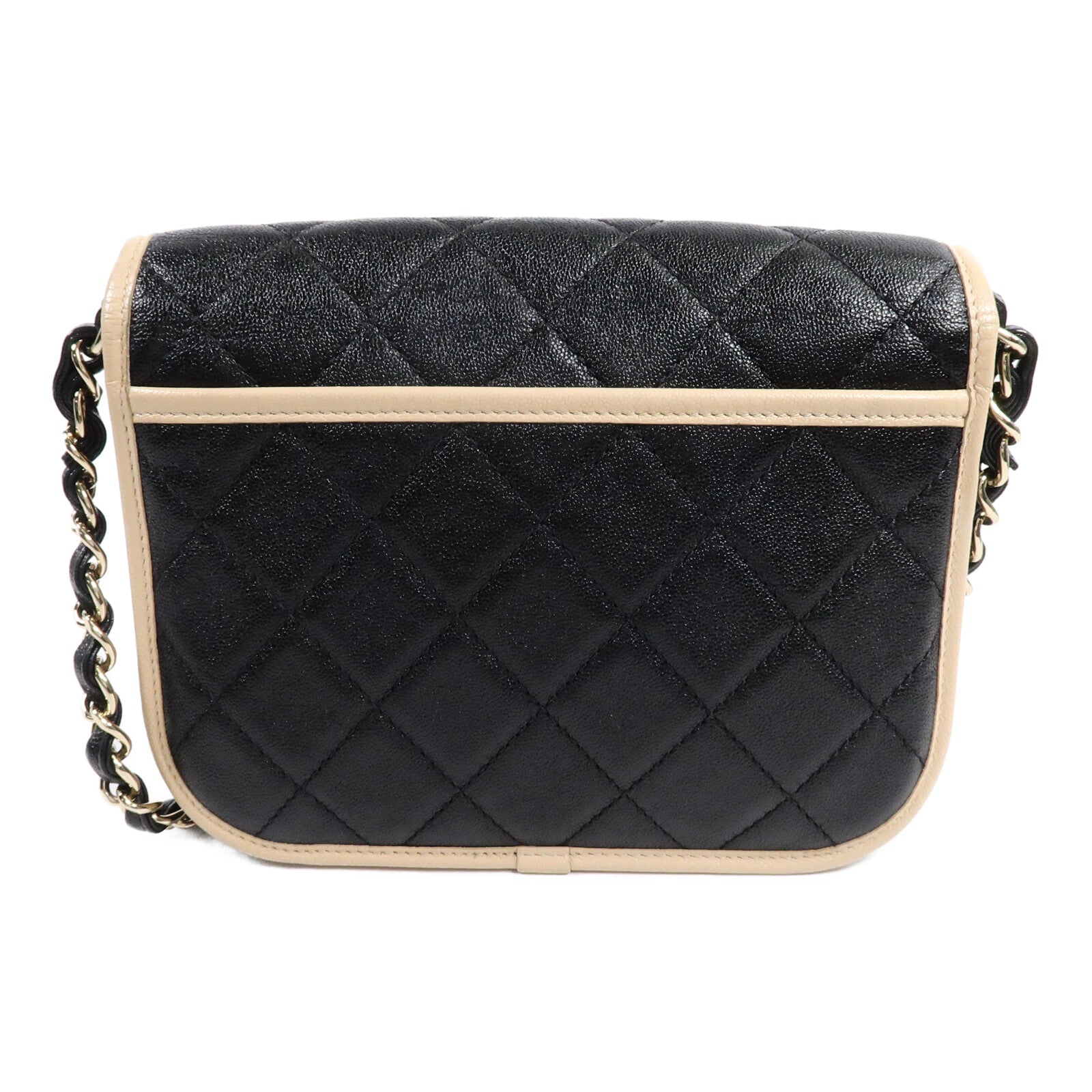 CHANEL 牛皮皮革Messenger Bag鏈帶肩背袋