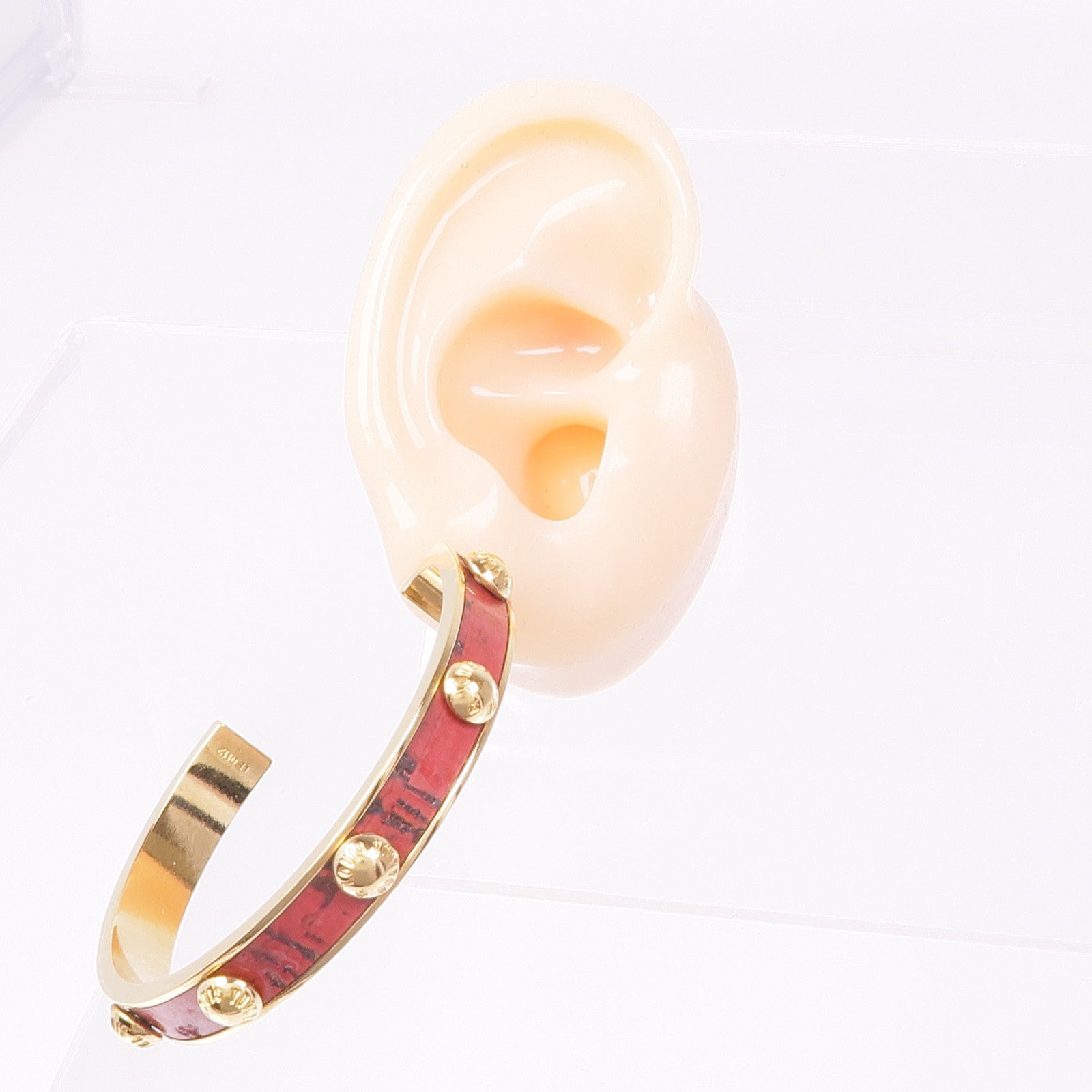 LOUIS VUITTON 琺瑯/黃銅Hoop Earrings耳環