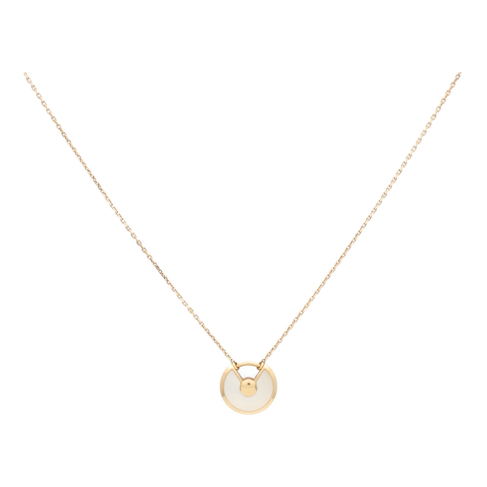 CARTIER 18K黃金/珍珠母貝Amulette De鑽石項鍊