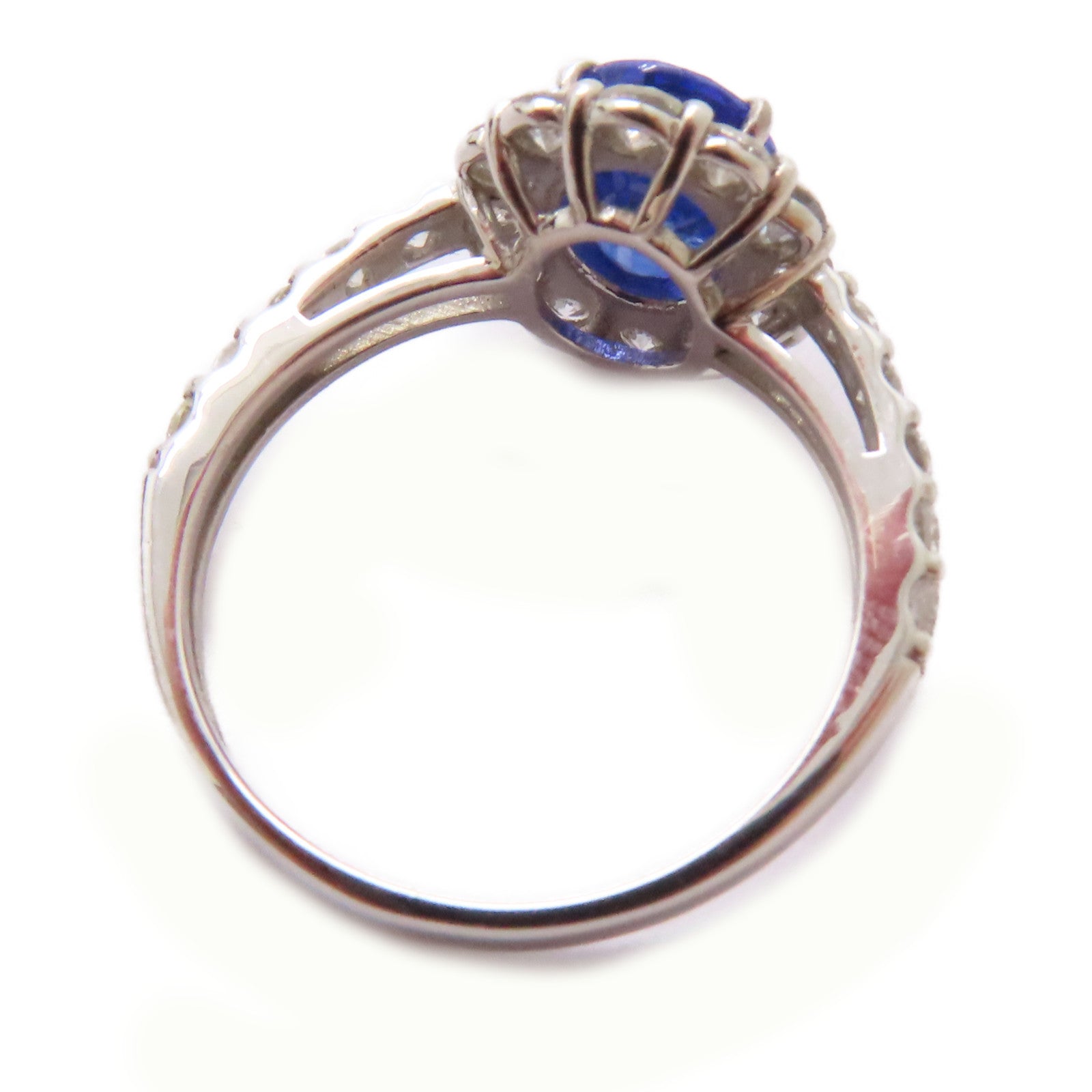 JEWELRY PT950鉑金Sapphire/Diamond Ring 2.145ct藍寶石/0.94ct鑽石戒指US#6.25