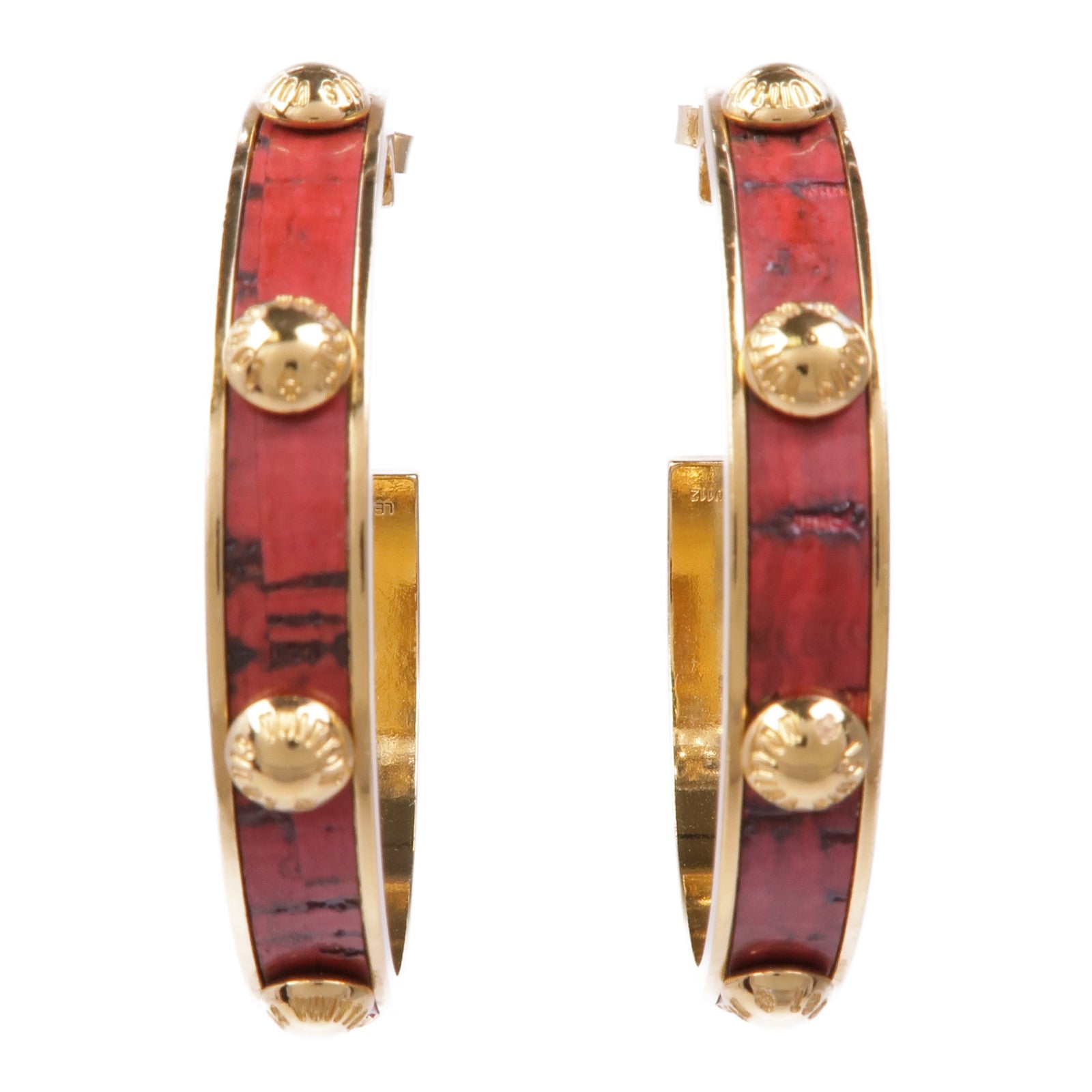 LOUIS VUITTON 琺瑯/黃銅Hoop Earrings耳環