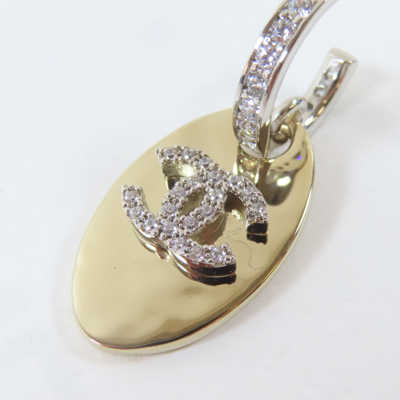 CHANEL 【激減優惠】金屬/水晶Pierced Earrings耳環銀色/金色