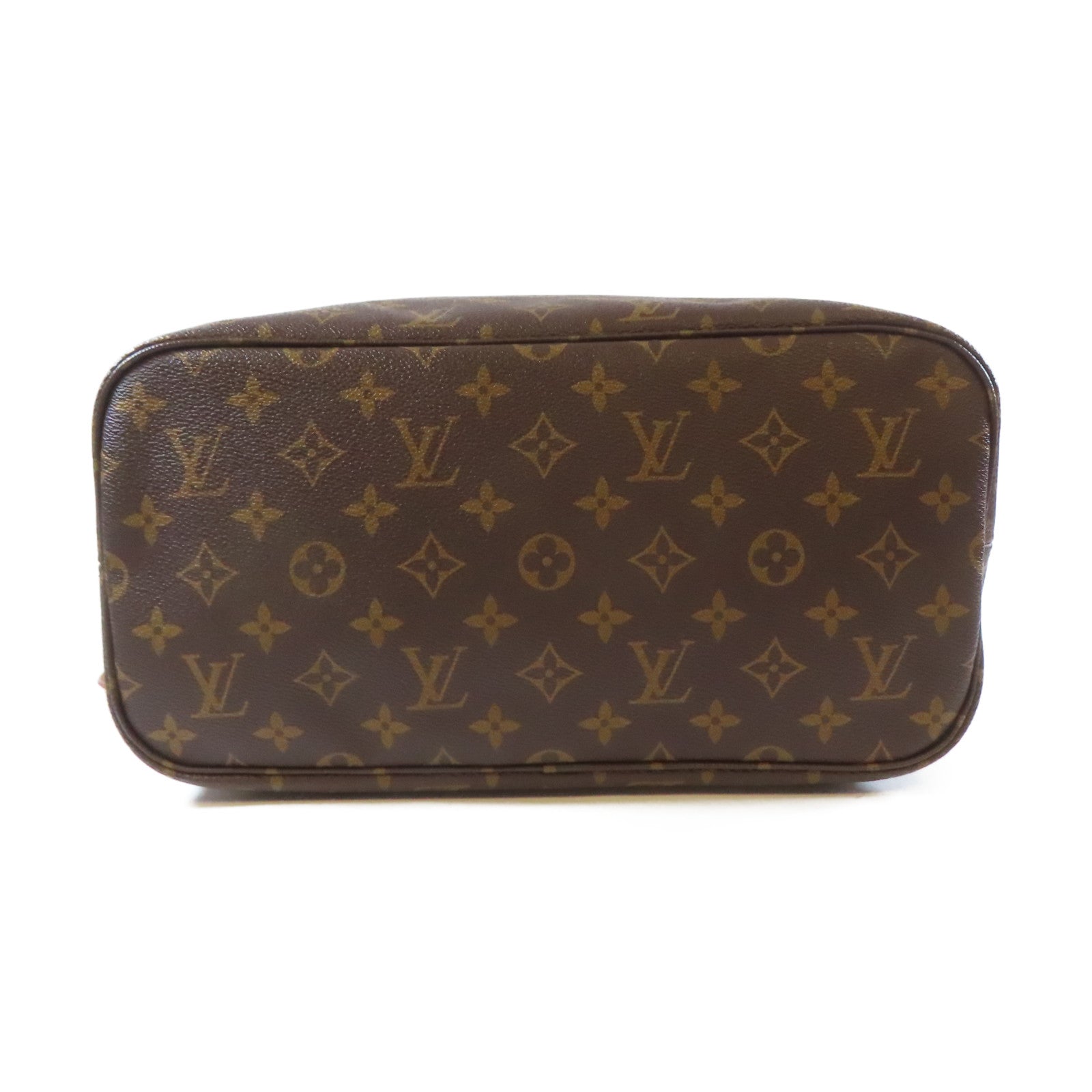 LOUIS VUITTON Monogram Neverfull MM金扣手挽袋啡色