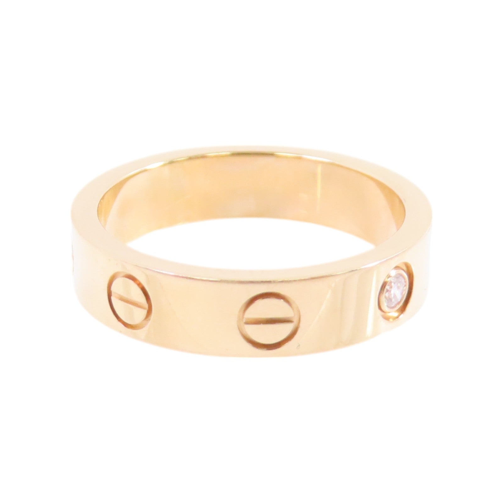 CARTIER 18K玫瑰金/鑽石1D Love Ring戒指Cartier#47/US#4