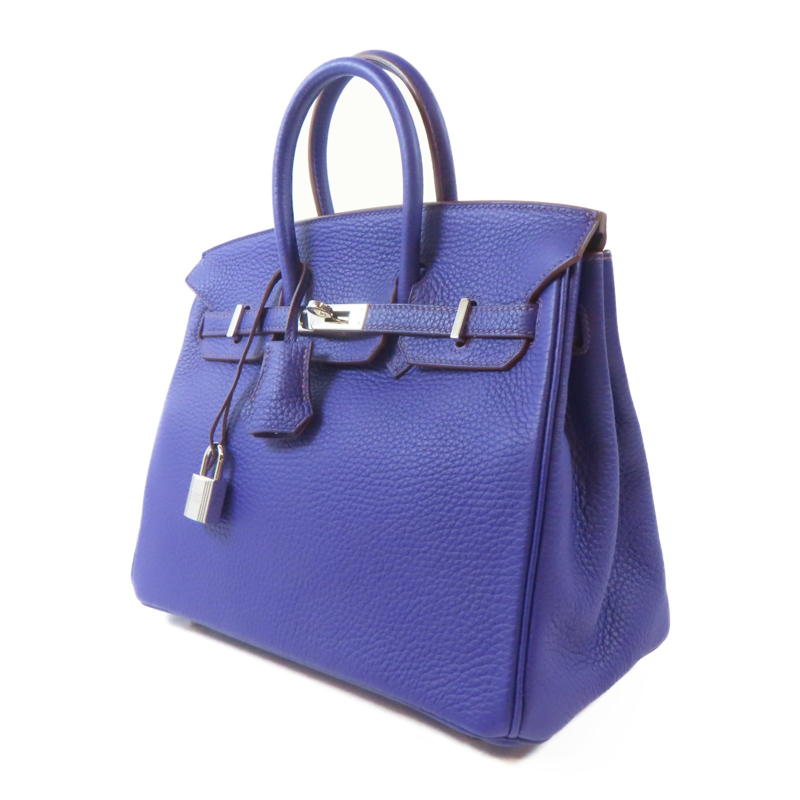 HERMES Togo皮革Birkin 25銀扣手挽袋Iris紫色
