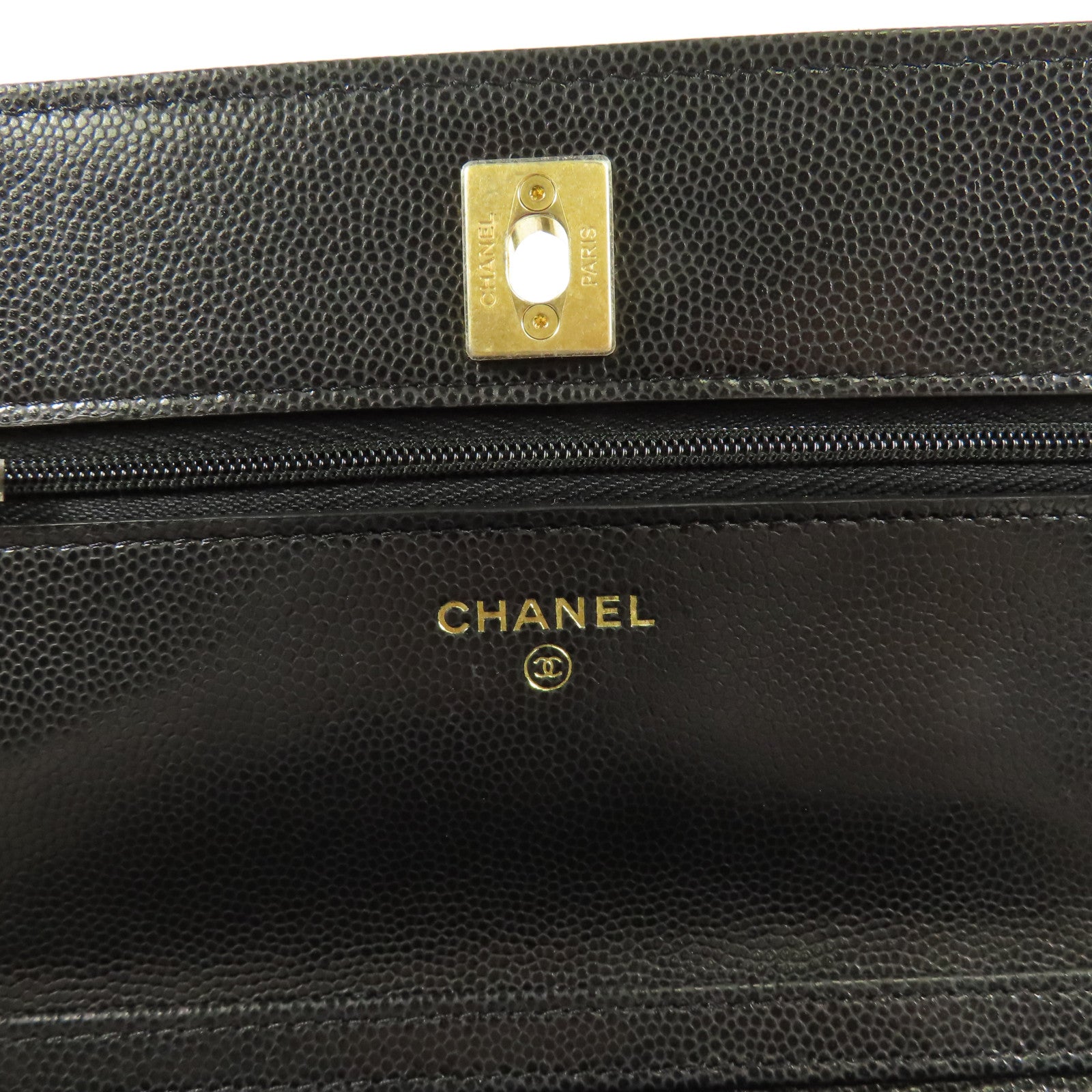 CHANEL 牛皮皮革WOC Wallet On Chain金扣鏈帶肩背袋
