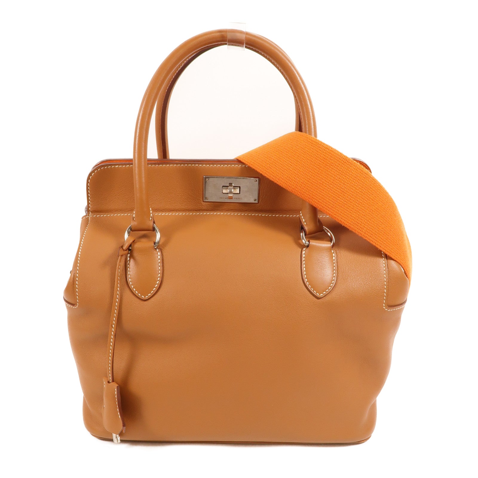 HERMES Swift皮革Toolbox 26手挽肩背兩用袋Gold/Orange