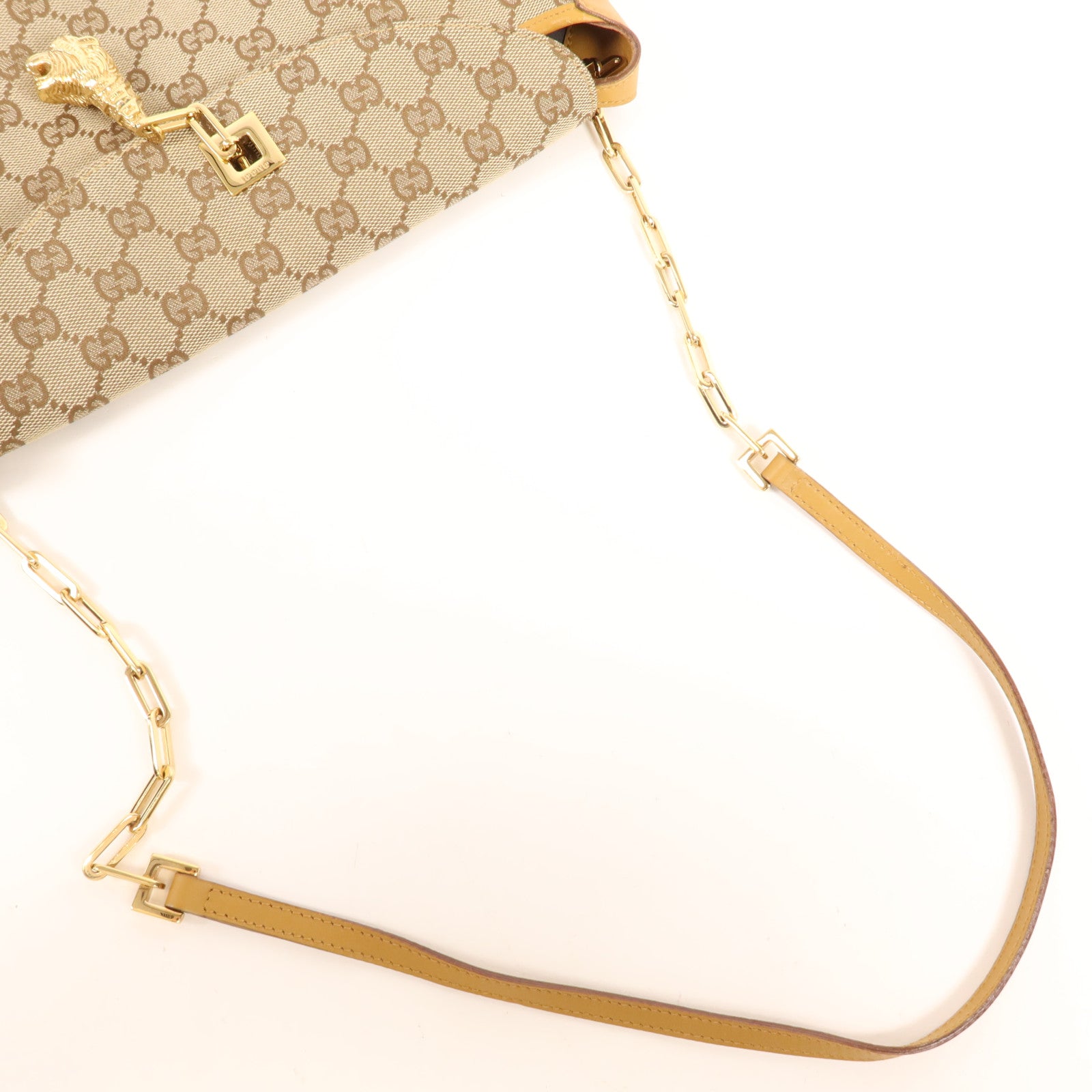 GUCCI 帆布Shoulder Bag金扣肩背袋