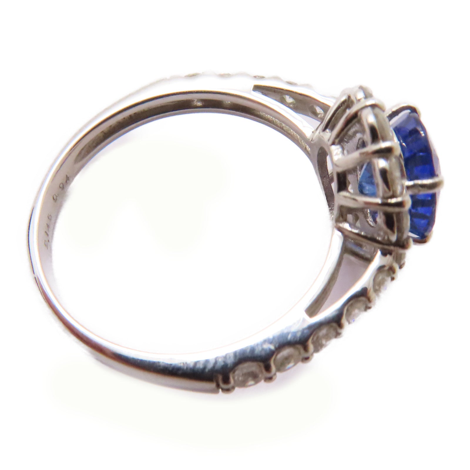 JEWELRY PT950鉑金Sapphire/Diamond Ring 2.145ct藍寶石/0.94ct鑽石戒指US#6.25