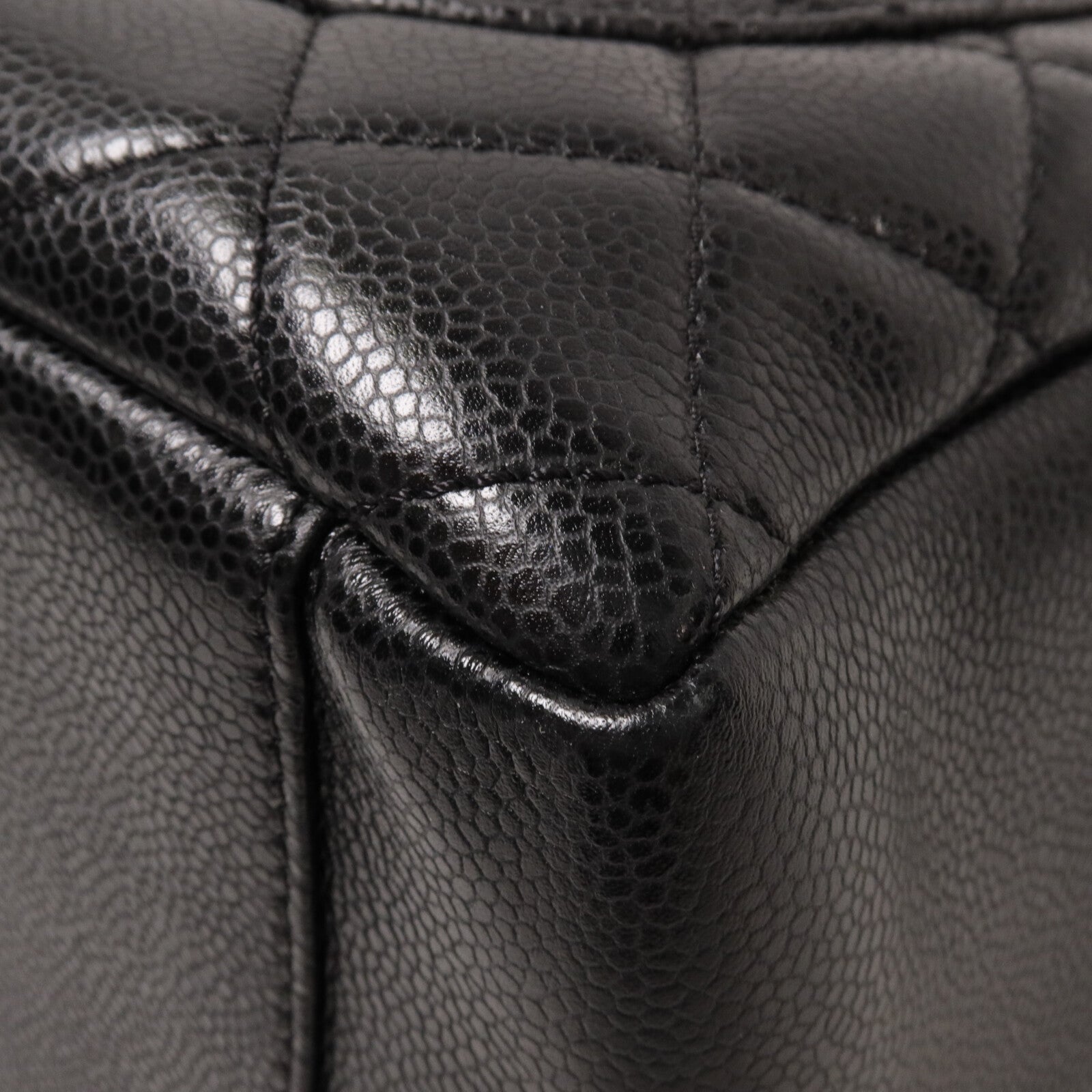 CHANEL 牛皮皮革GST Grand Shopping Tote Bag鏈帶肩背袋