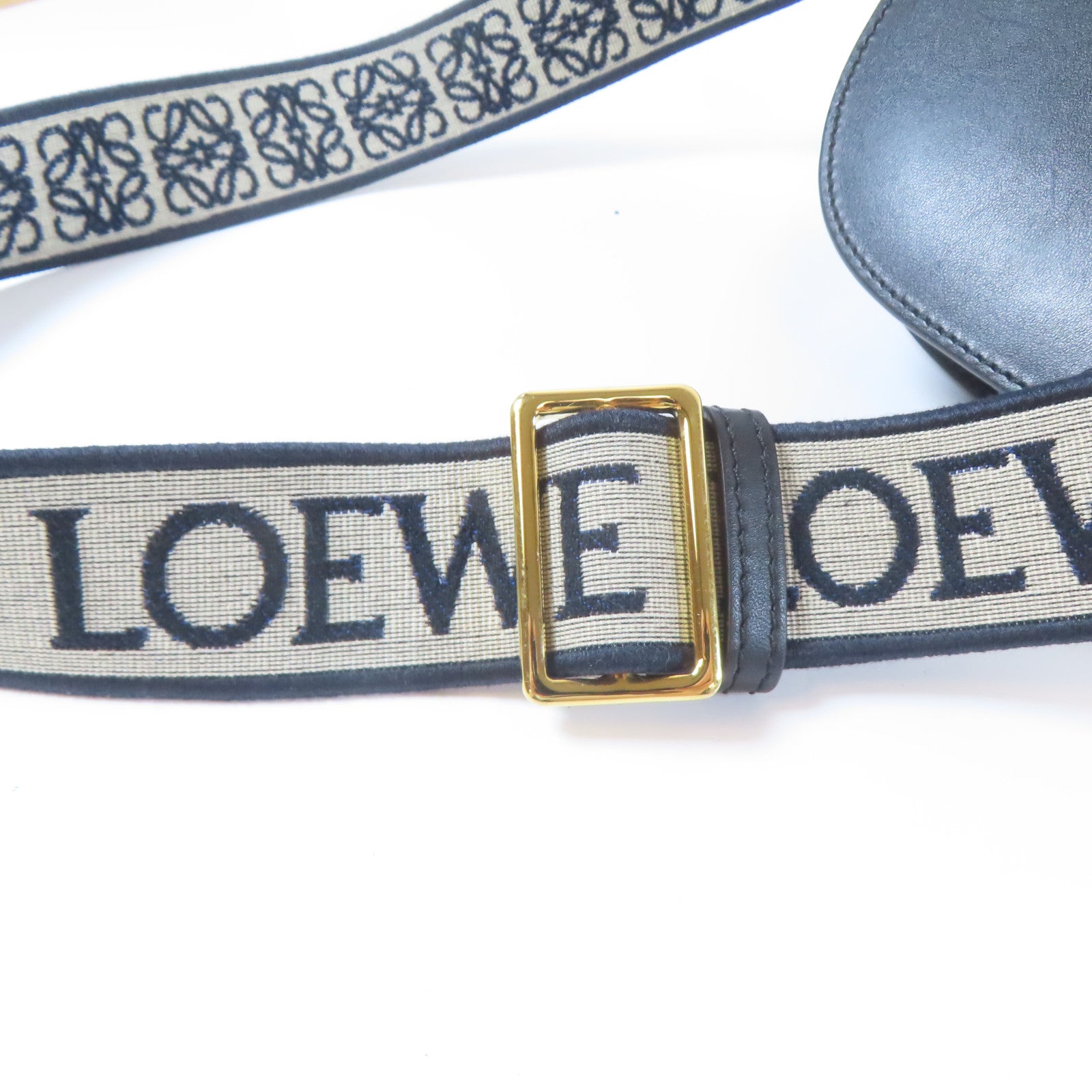 LOEWE 牛皮皮革Mini Gate Dual金扣肩背袋黑色