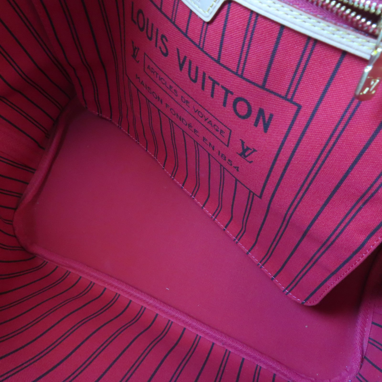 LOUIS VUITTON Monogram Neverfull MM金扣手挽袋啡色
