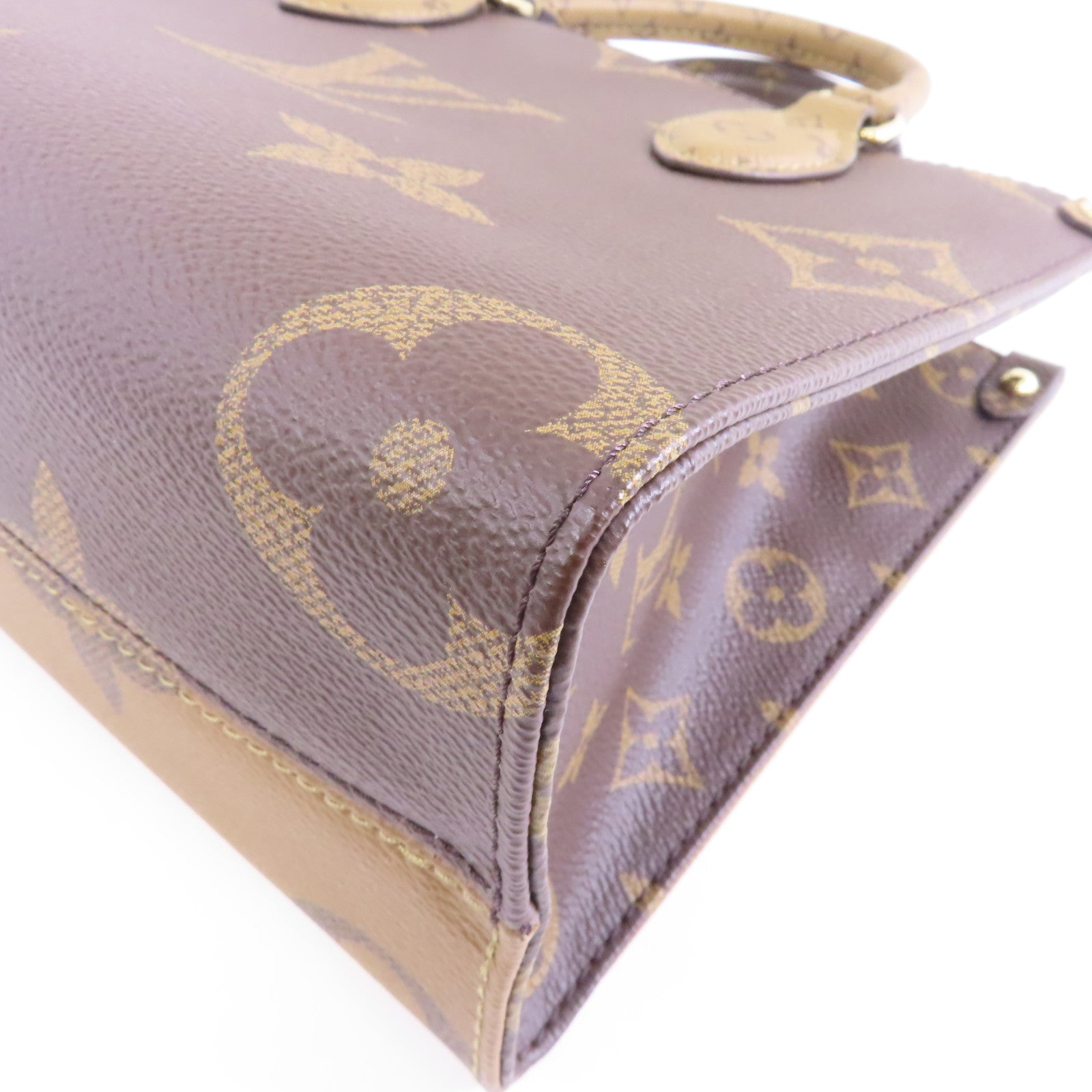 LOUIS VUITTON Monogram Giant OnTheGo PM金扣手挽肩背兩用袋啡色
