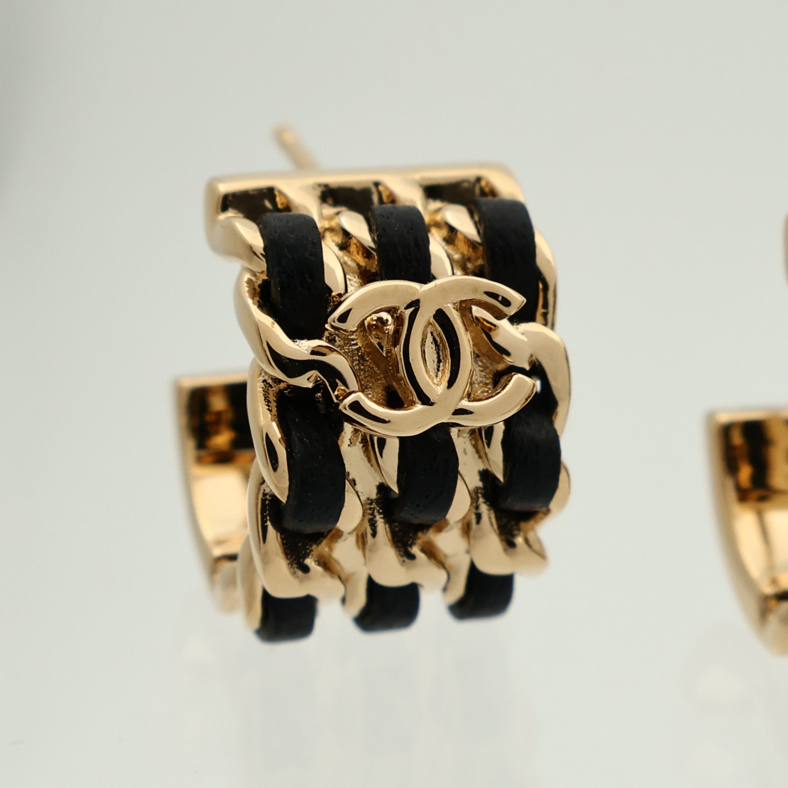 CHANEL 金屬/羊皮皮革Earrings耳環